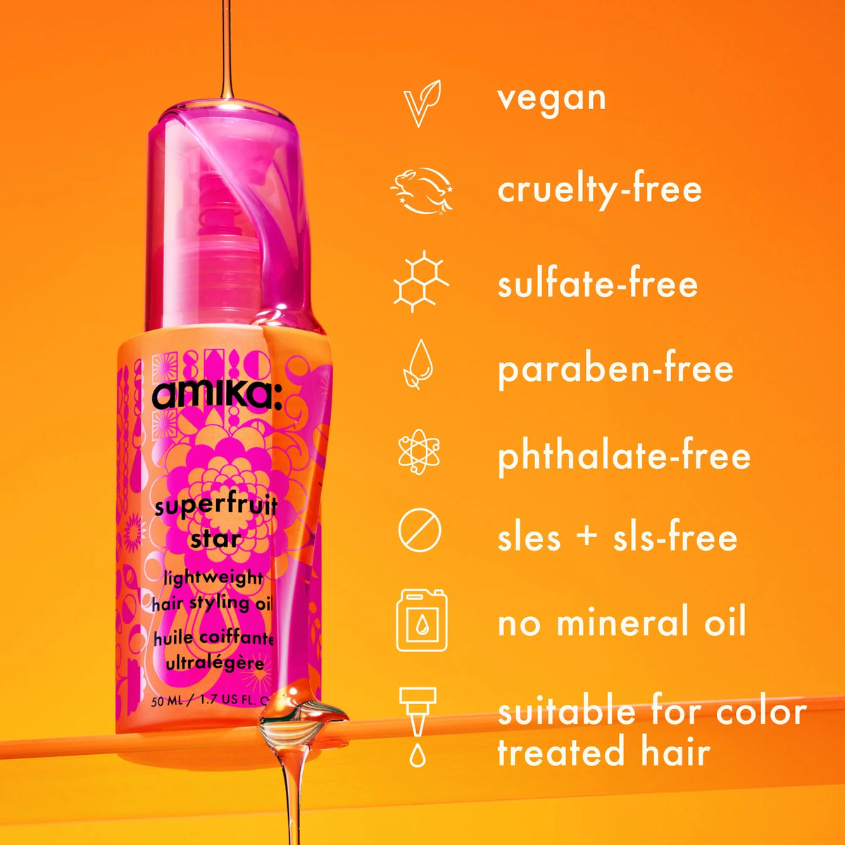 Amika super fruit light weight hair oil