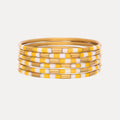 Yellow/White Veda Bangles l set of 6 l BuDha Girl