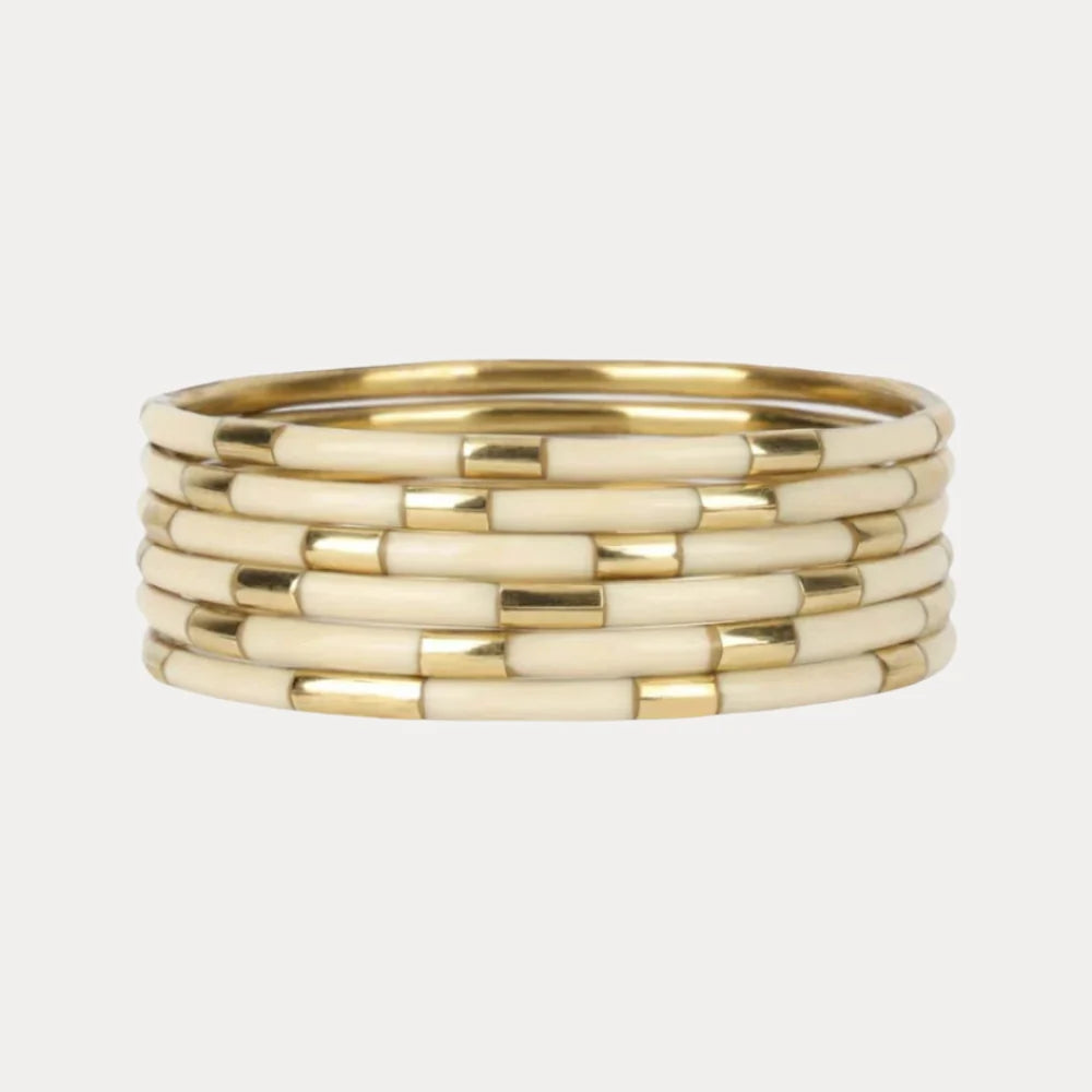 Ivory Veda Bangles l set of 6 l BuDha Girl