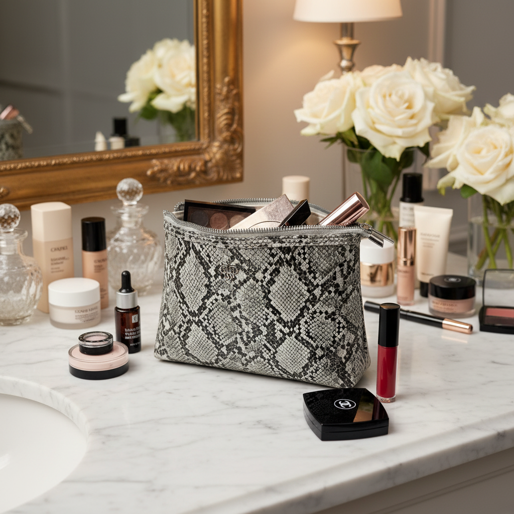 Everyday Sleek Silver Python - PurseN