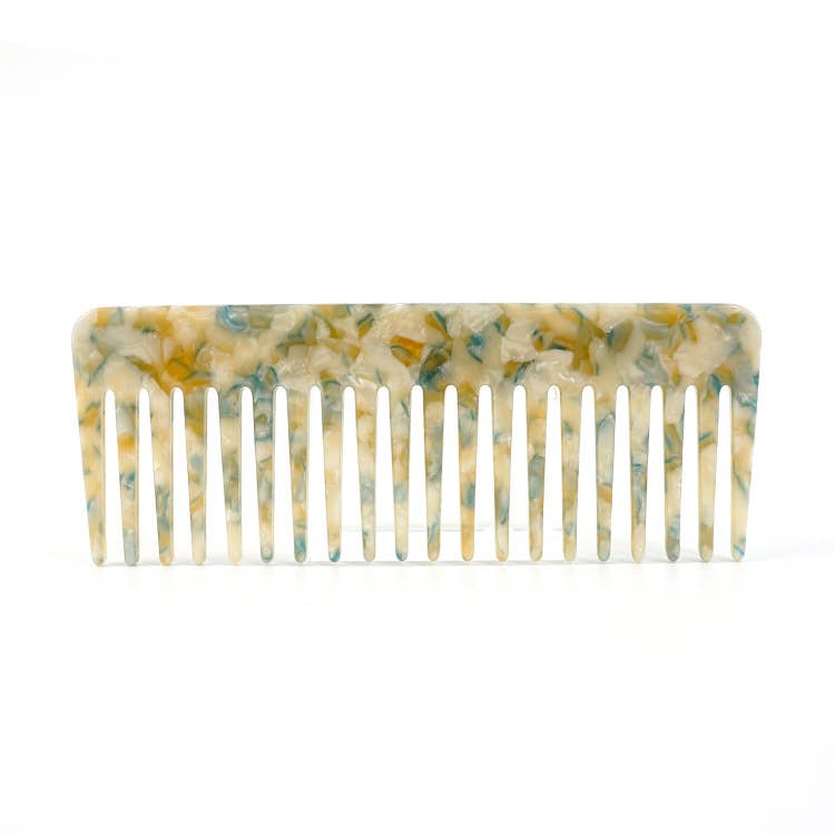 Marbled Acetate Wide-Tooth Hair Comb