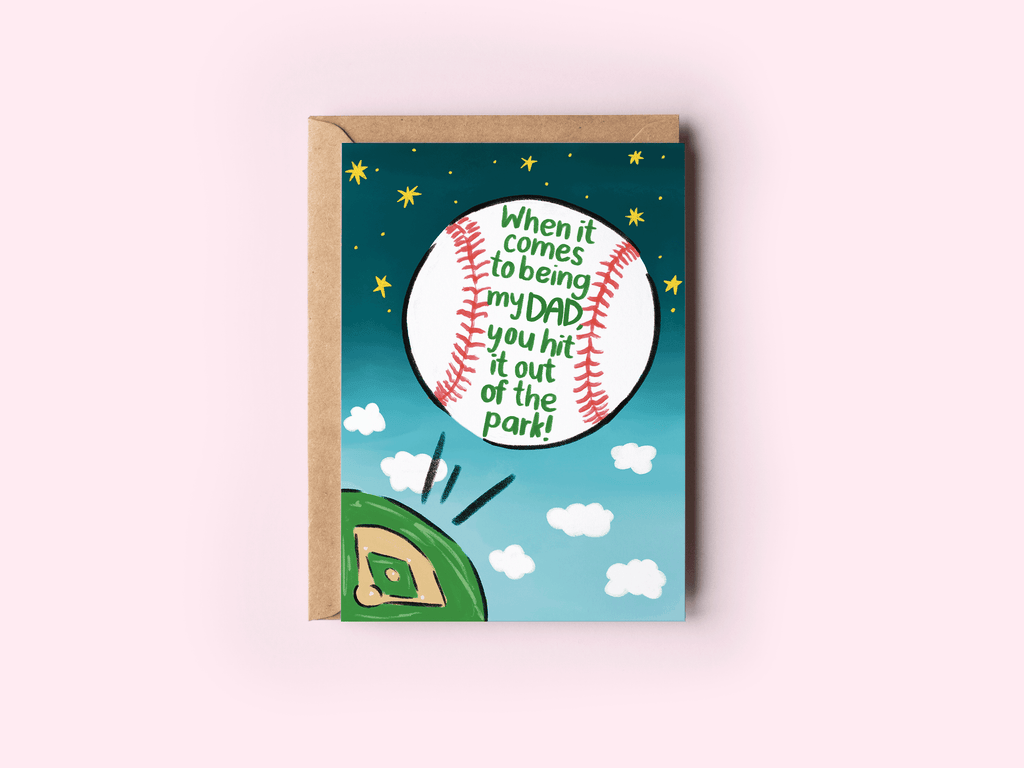 Baseball Out of the Park Father's Day Greeting Card