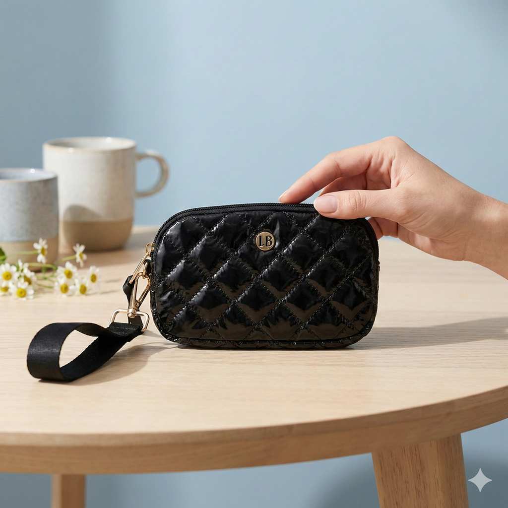 Keychain Wristlet Wallet Black