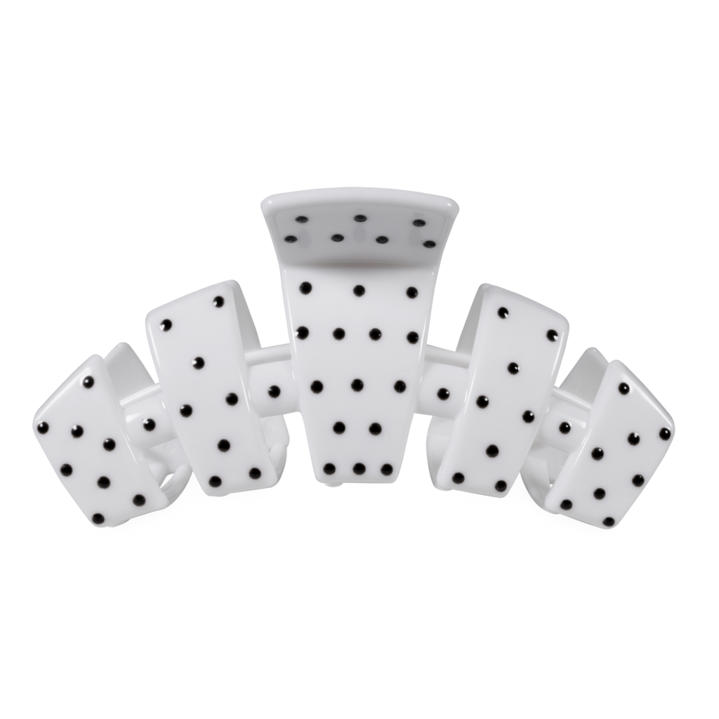Classic White Polka Dot Party Large Claw Clip