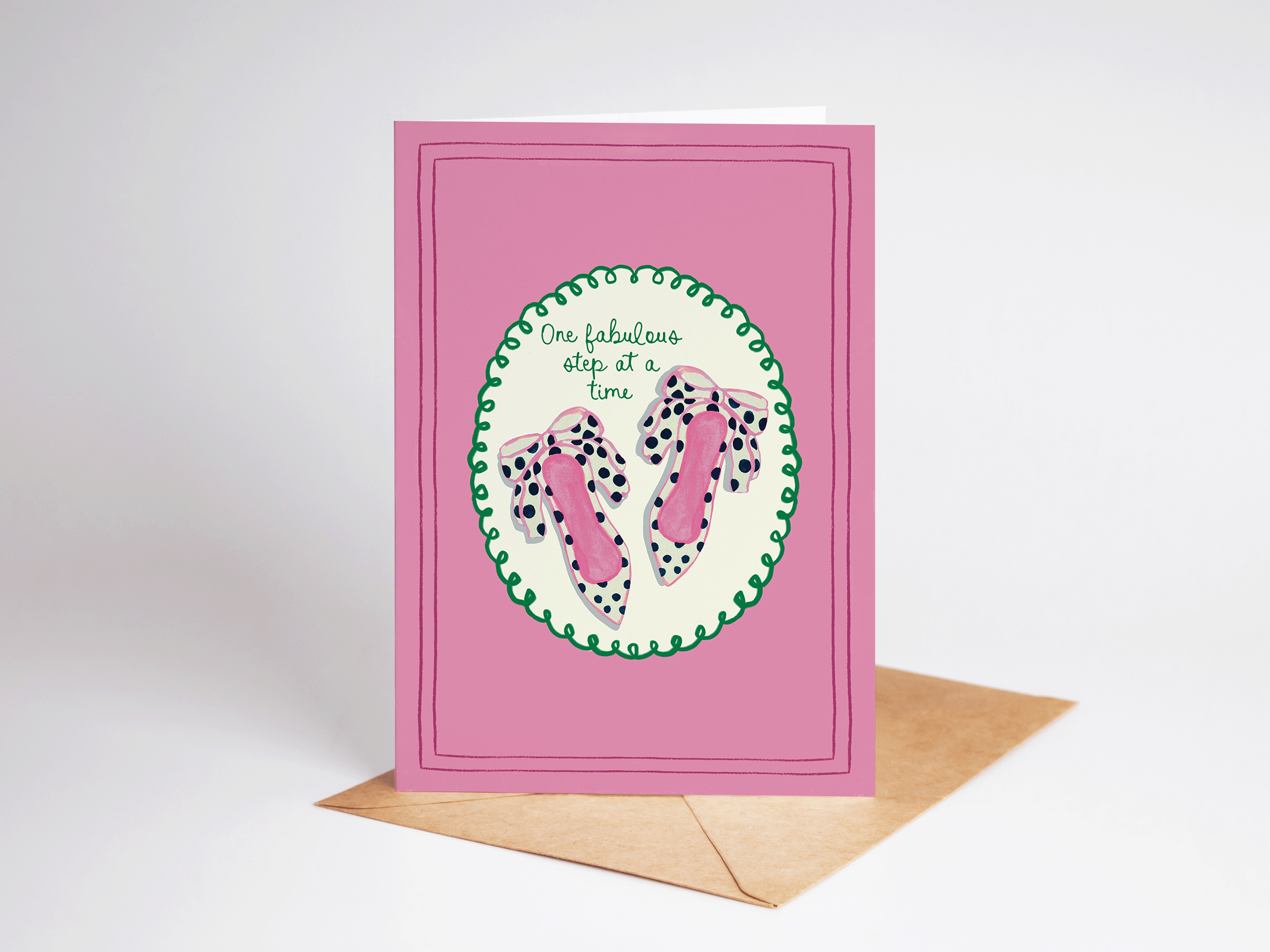One Fabulous Step At a Time Shoes Fashion Greeting Card
