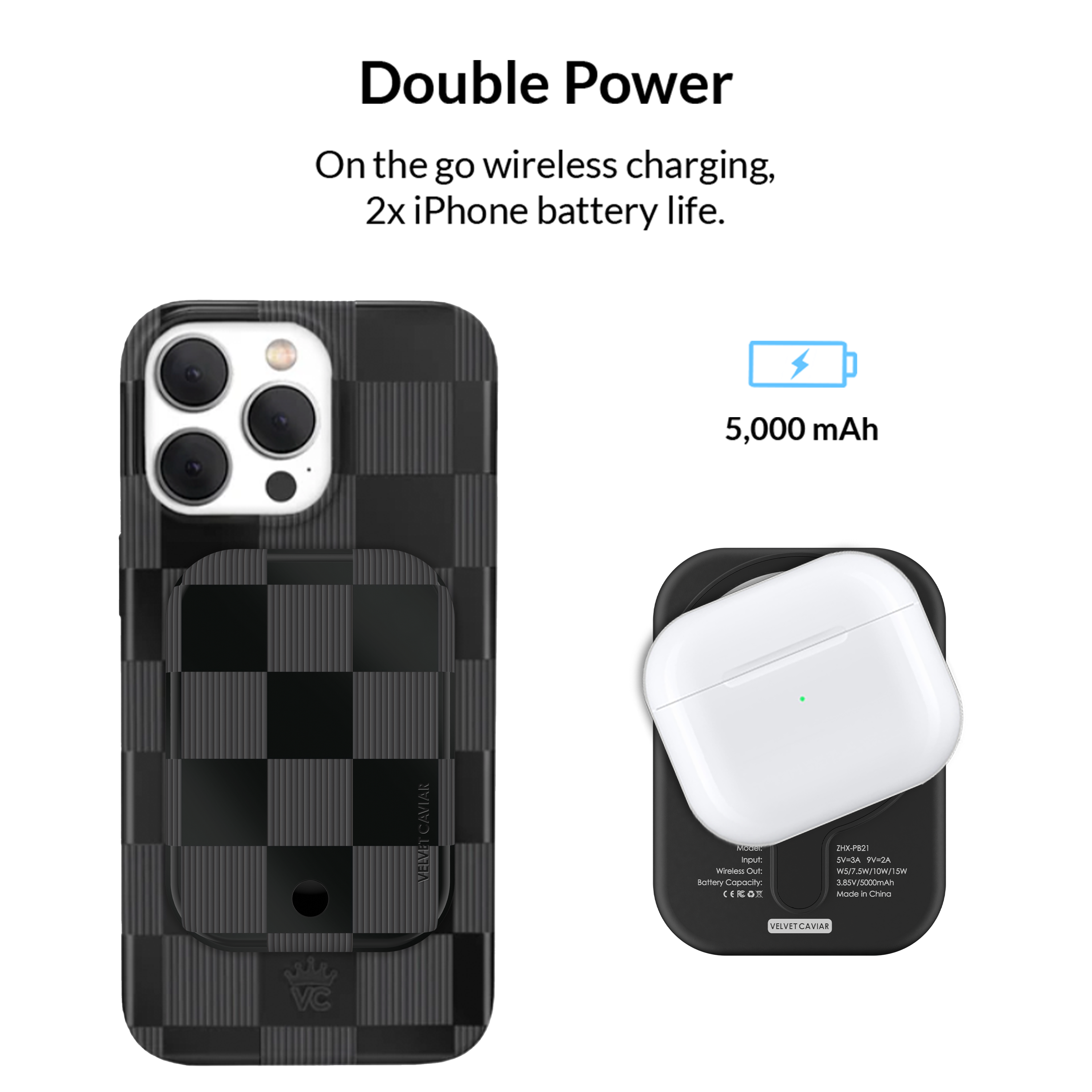 Wireless Phone Charger - Noir Vibe Checker
