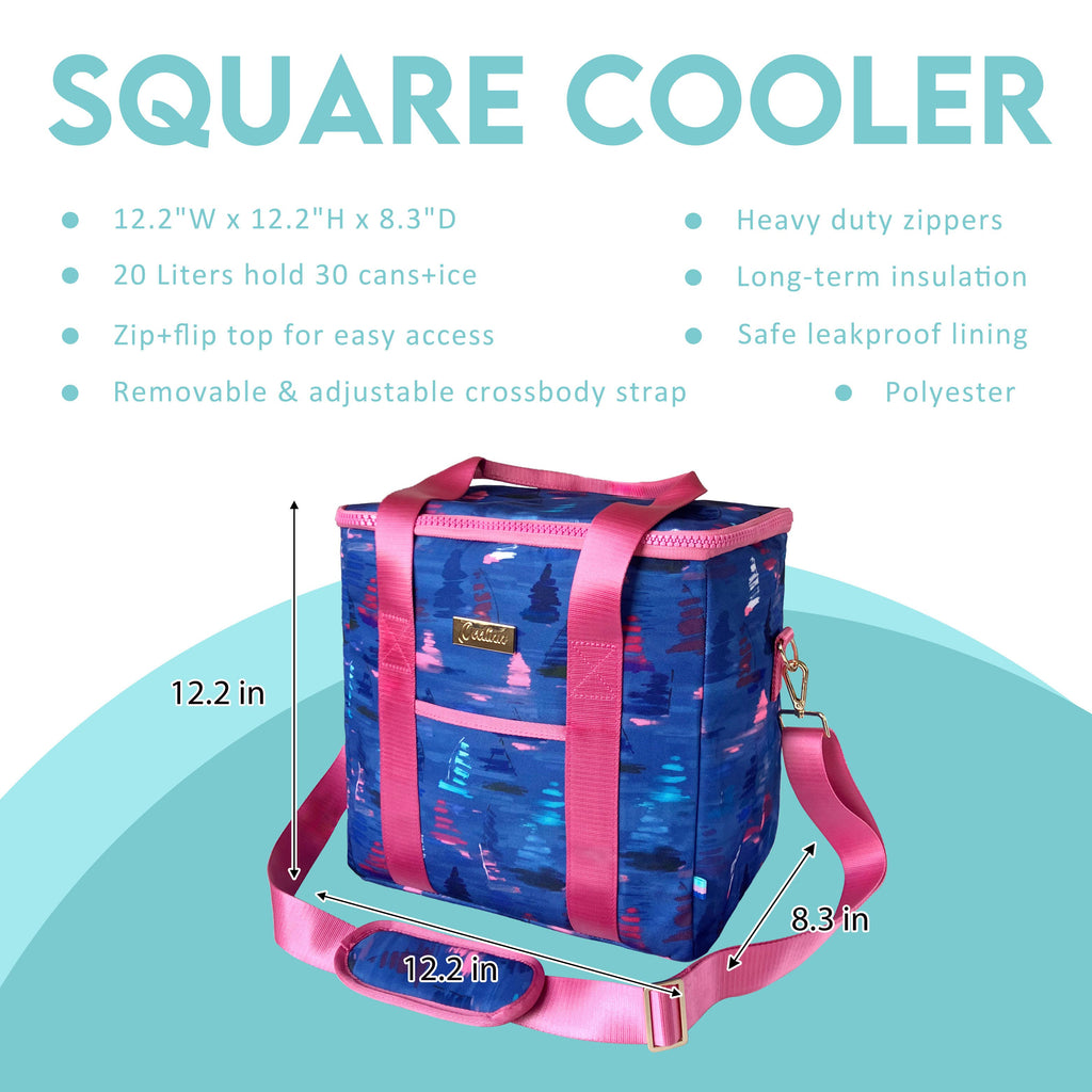 Teal and light pink cooler bag