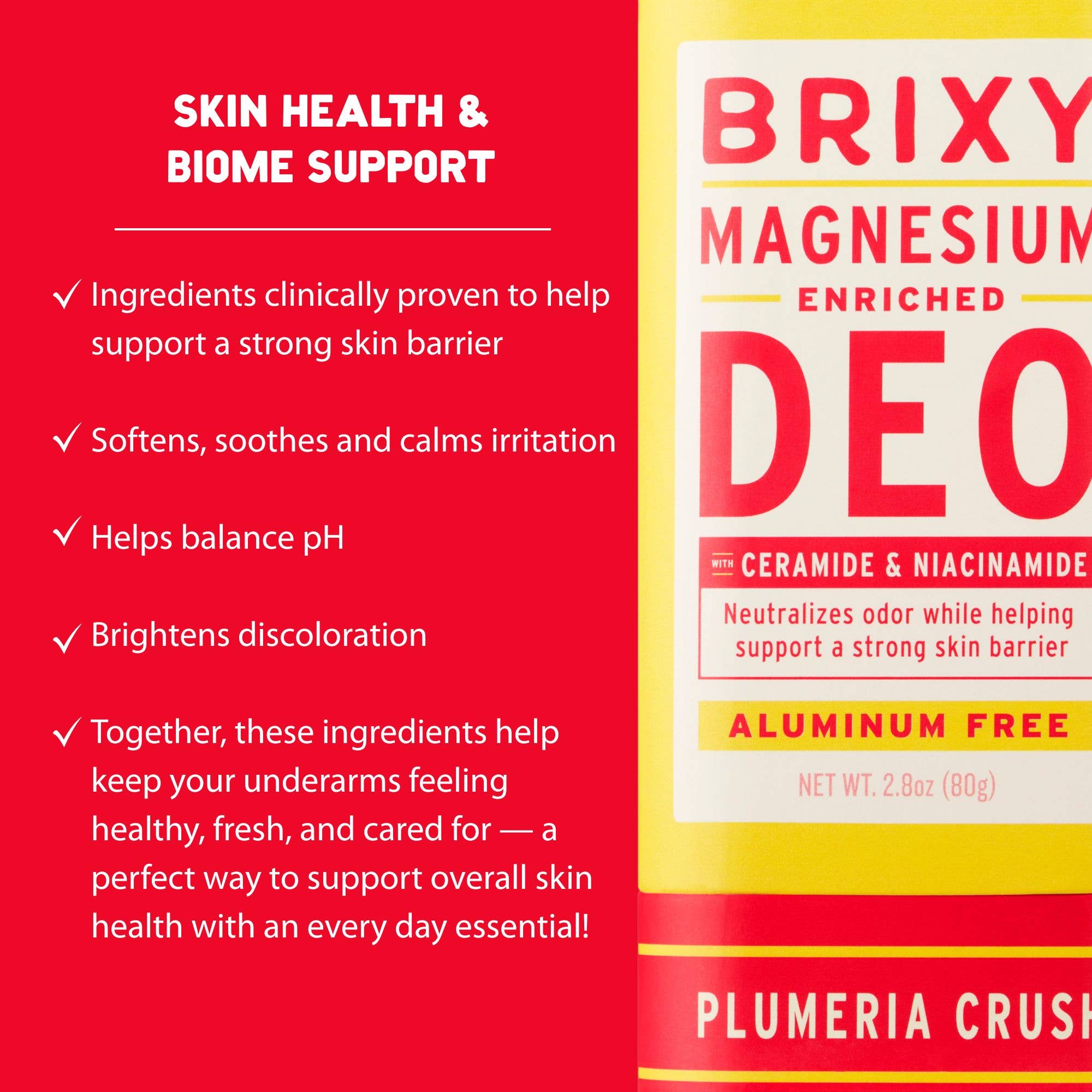 Magnesium Enriched Deodorant | Aluminum Free | Plumeria
