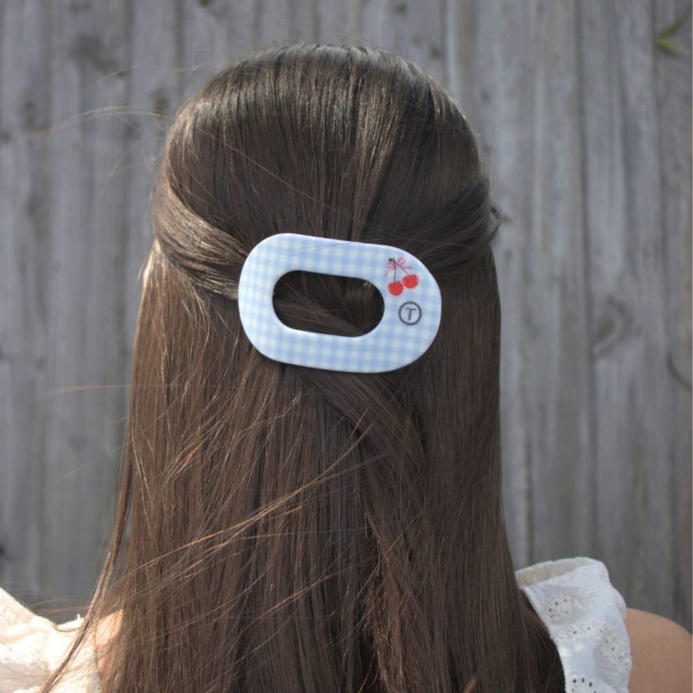 Flat Round Hair Clip | Small | Basket of Cherries