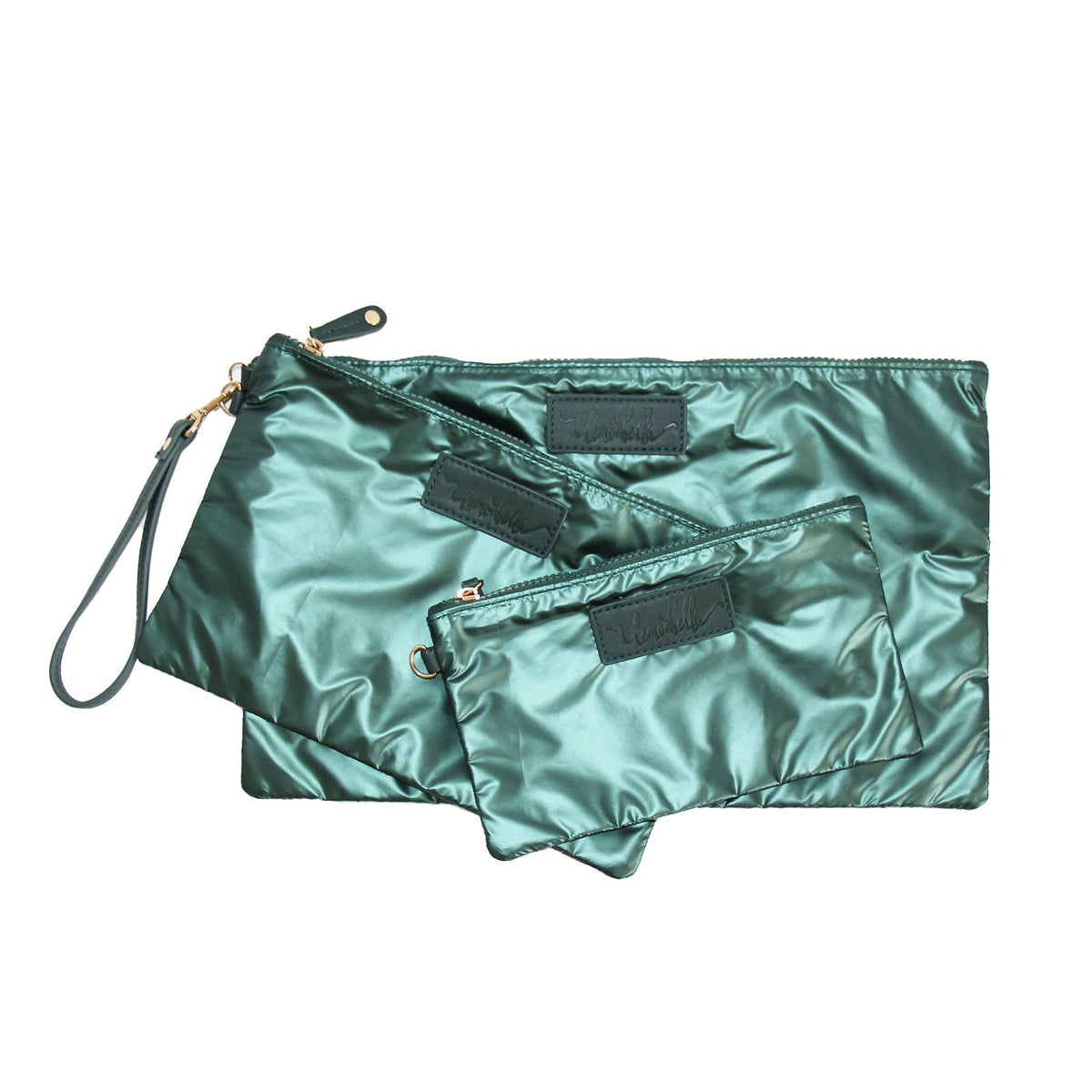 Carly Trio Wristlet & Cosmetic Bag Set | Cypress