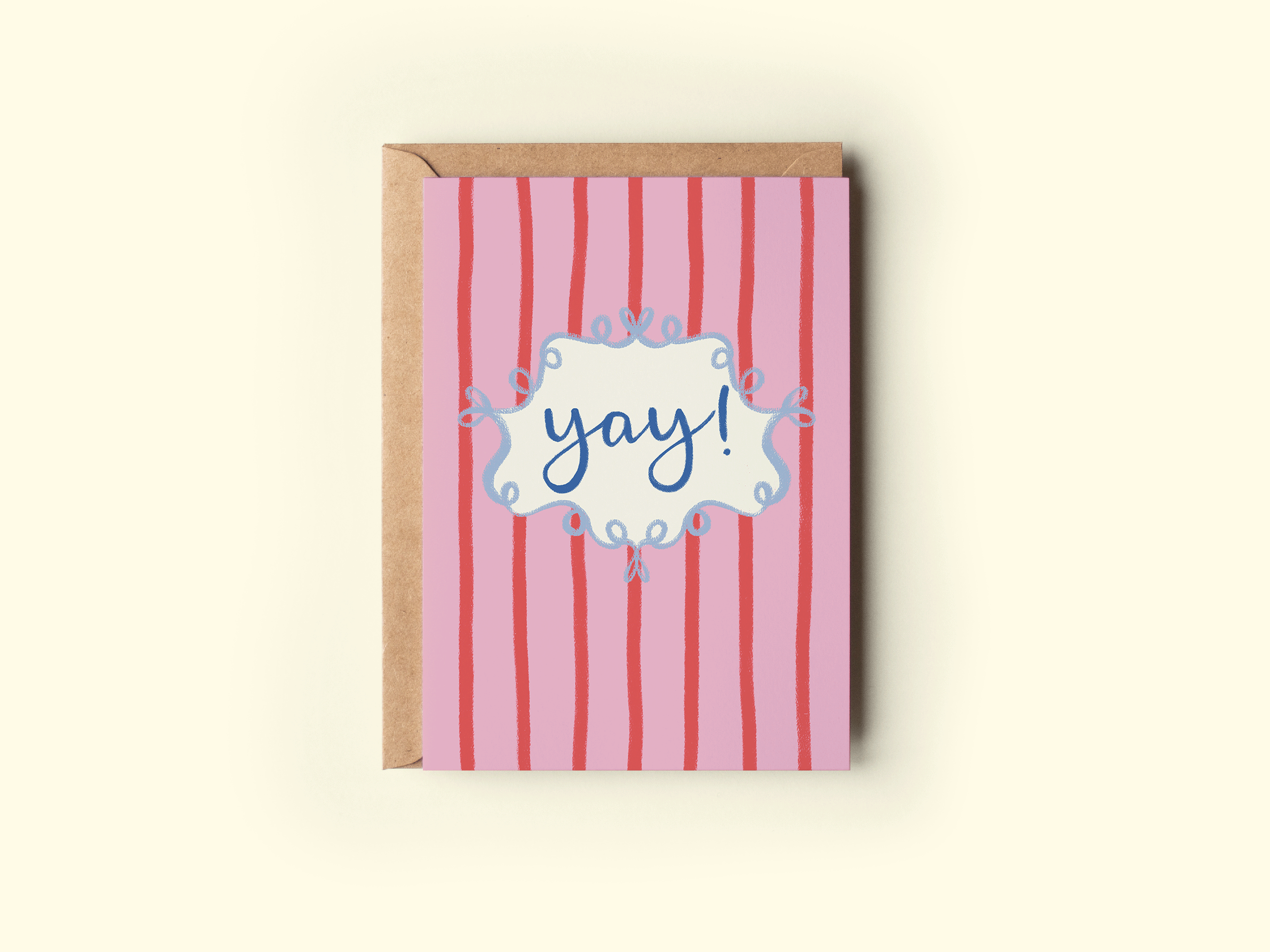 Yay! Celebration Congratulations Striped Greeting Card