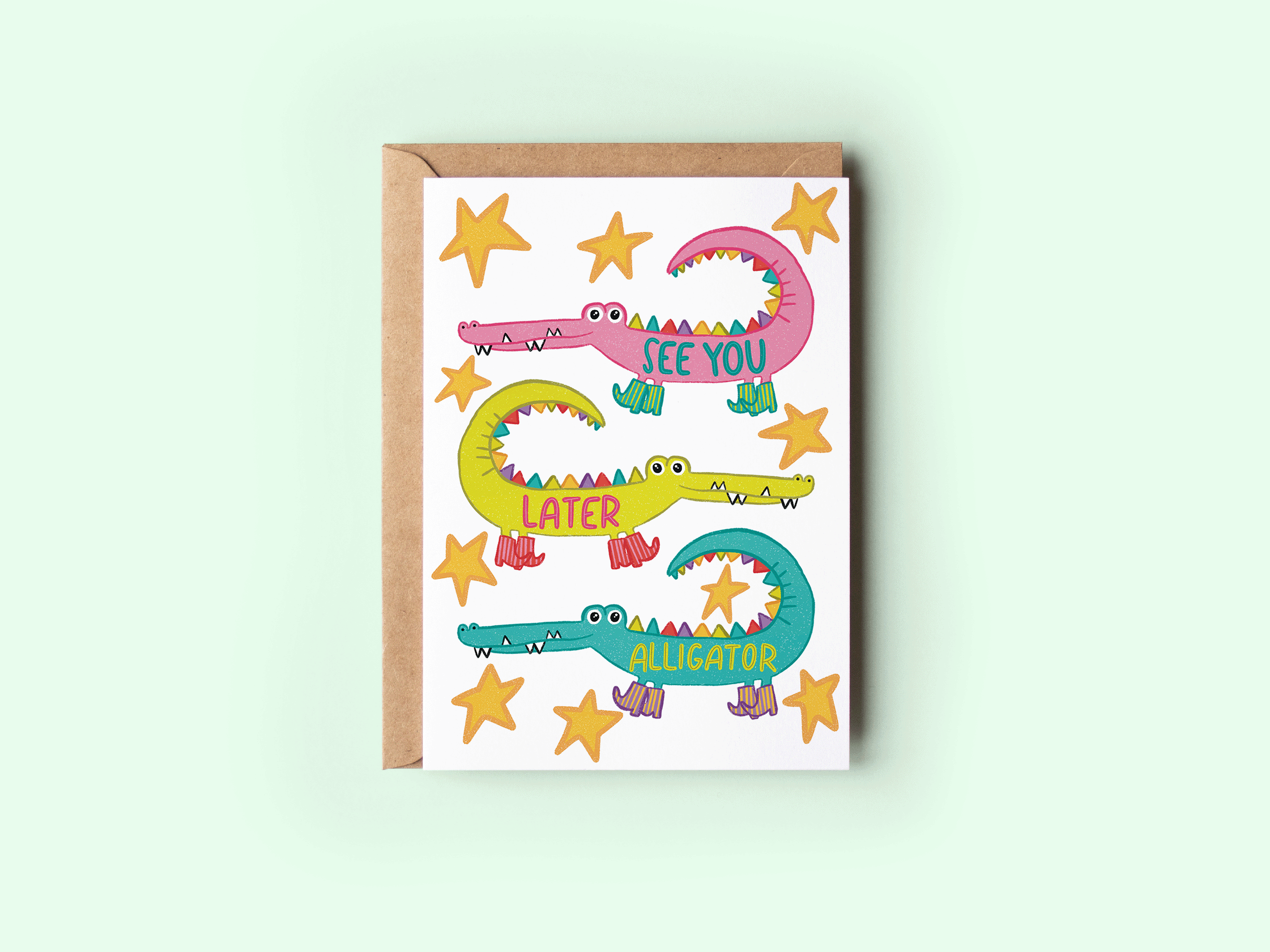 See You Later Alligator Goodbye Greeting Card