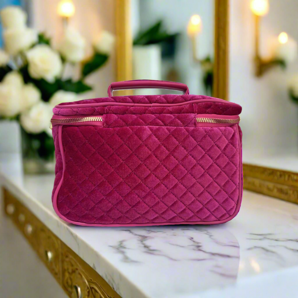 Classic Train Case - Fuchsia Velvet