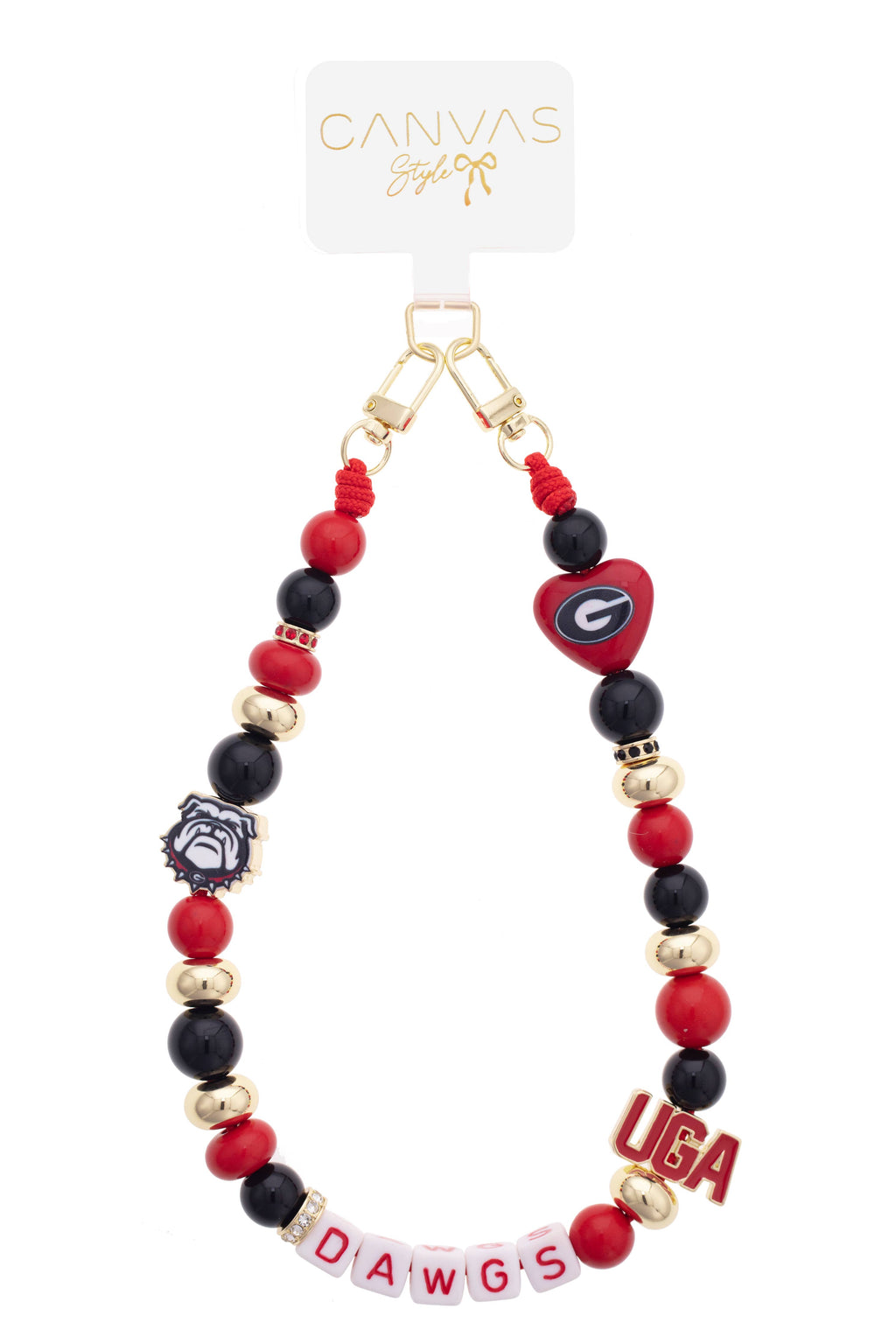 Georgia Bulldogs Beaded Cellphone Wristlet