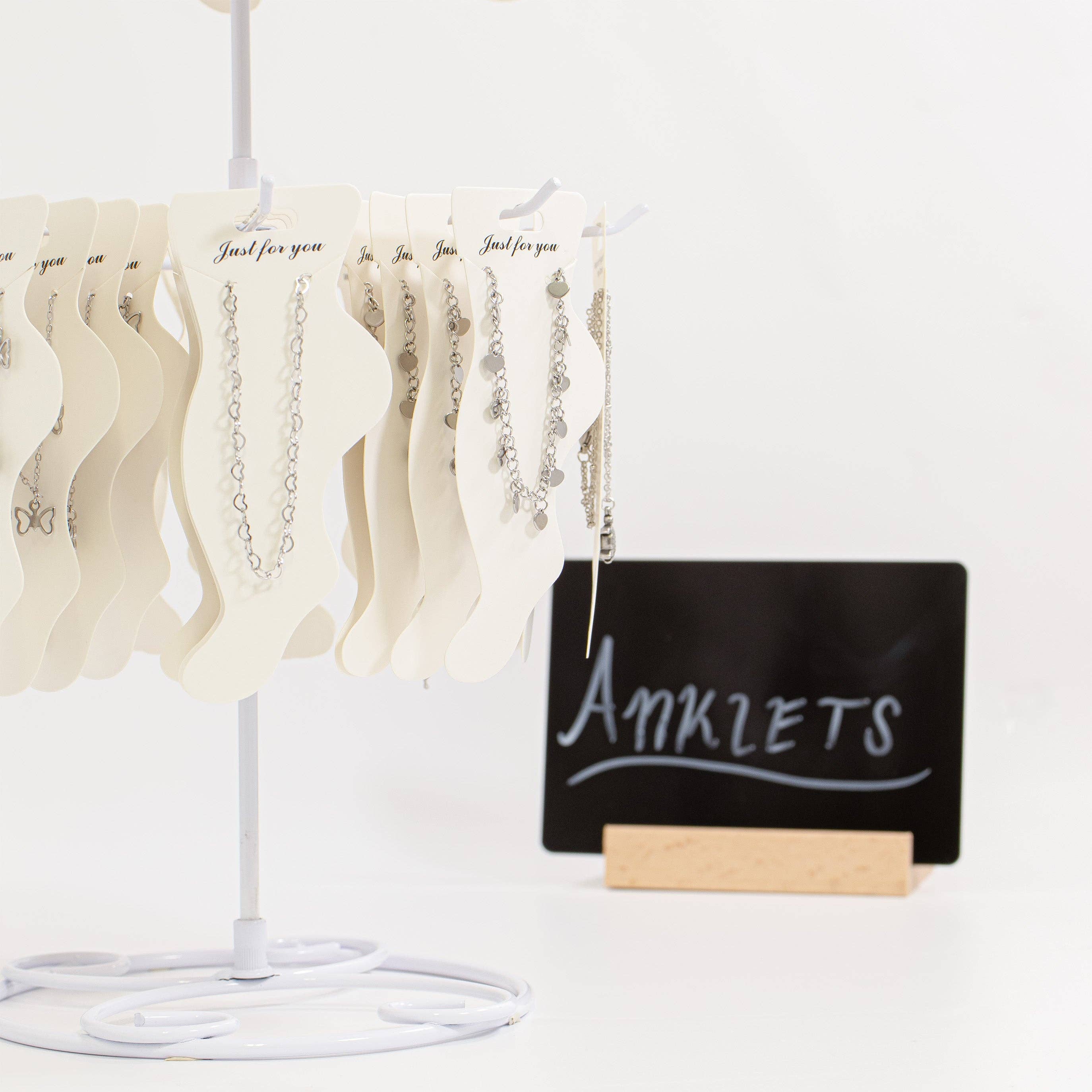 18K Gold PVD Stainless Steel Linked Hearts Anklet