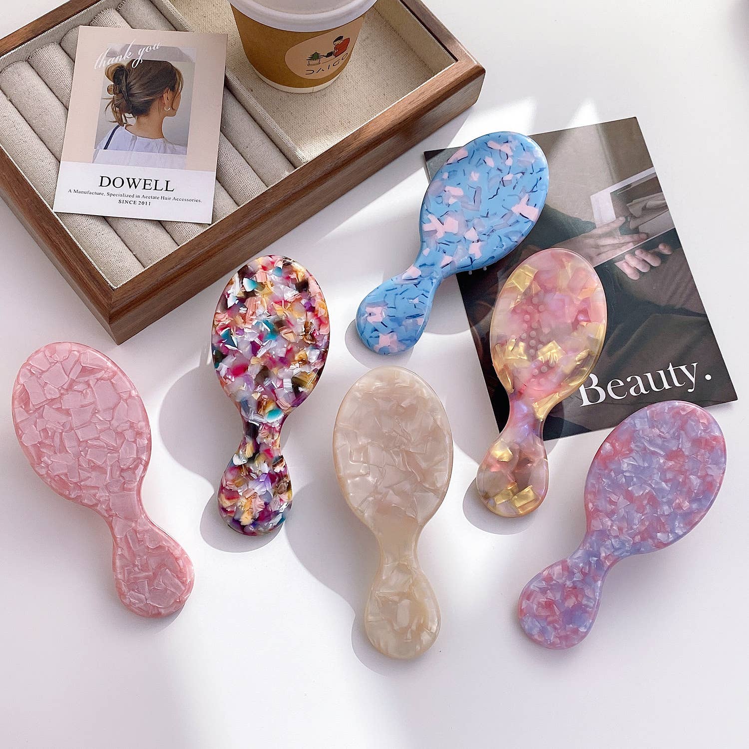 Pastel Acetate Small Air Cushion Massage Hair Brush