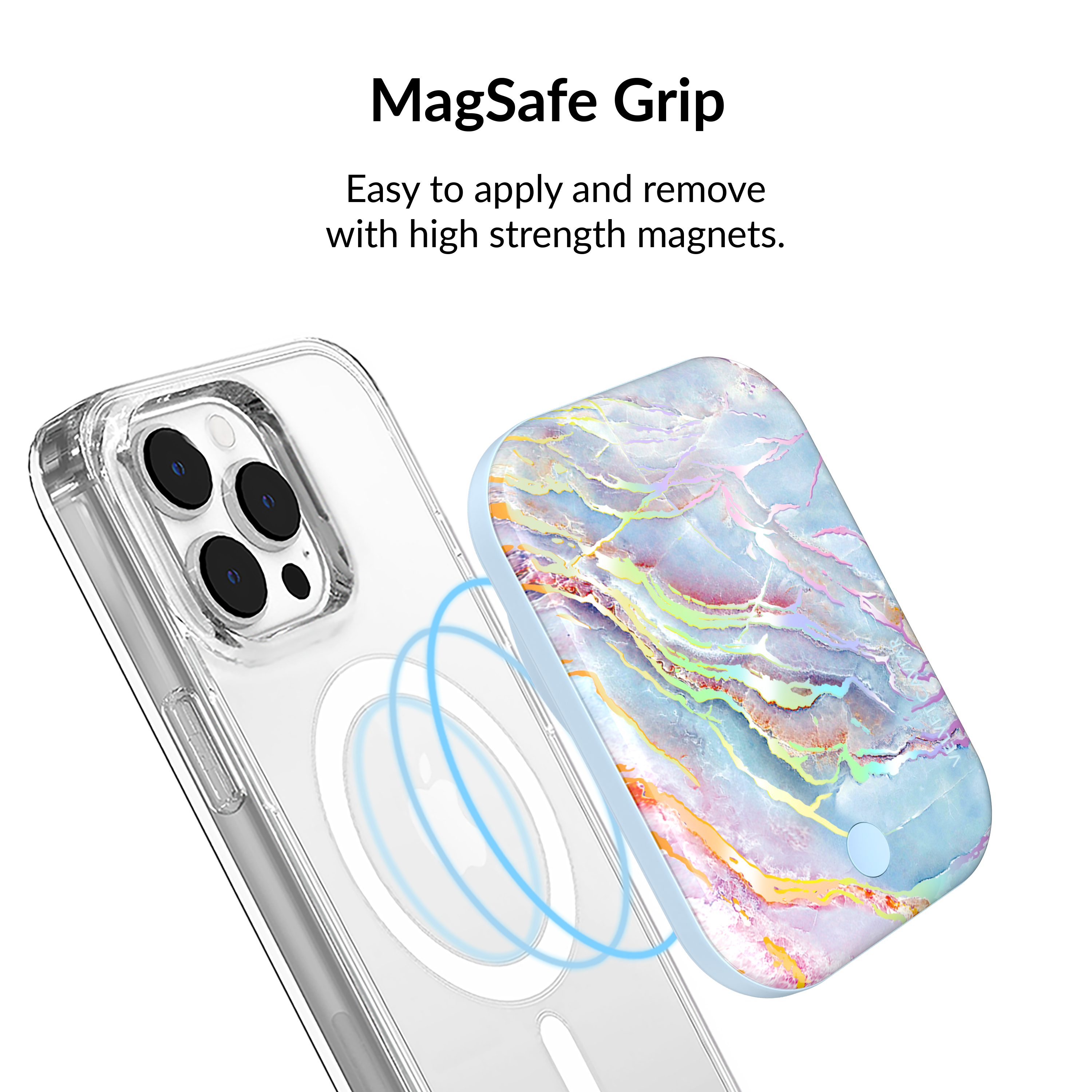 Wireless Phone Charger - Holo Moonstone Marble