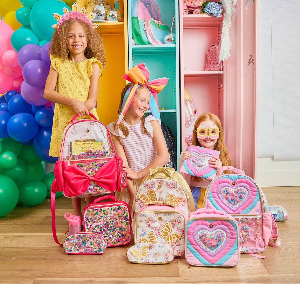 "Taylor" Quilted Hearts Confetti Pencil Pouch