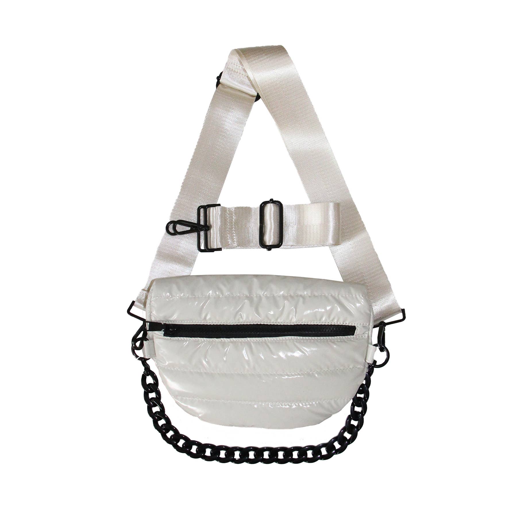 Nina puffer Crossbody Shoulder Belt Bag Vanilla Cream