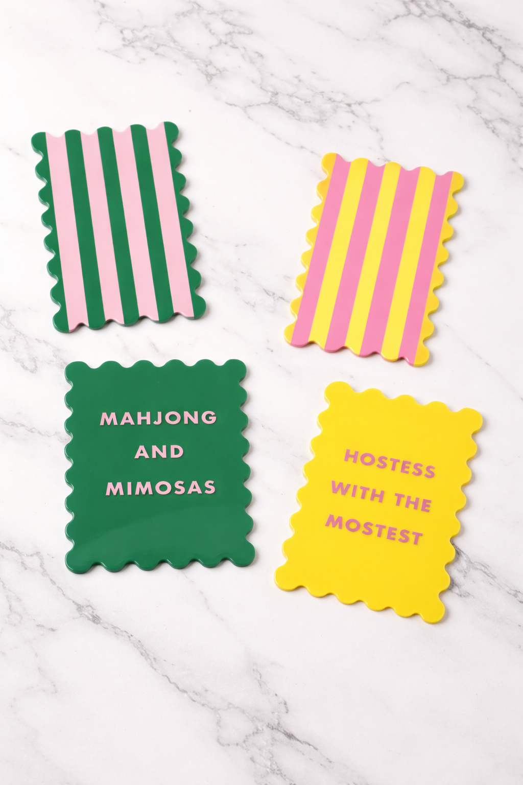 Palm Springs Yellow Mahjong Shufflers Set of 2