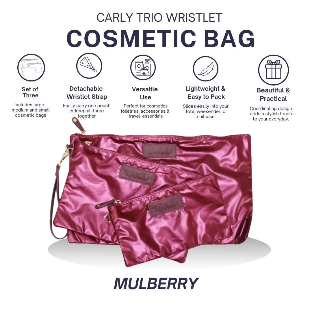 Carly Trio Wristlet & Cosmetic Bag Set | Mulberry