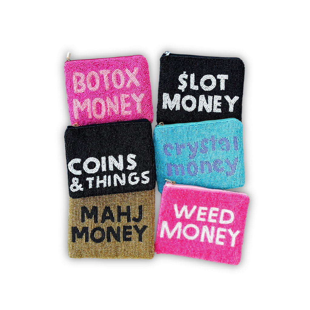 XL Beaded Coin Purse - Botox Money
