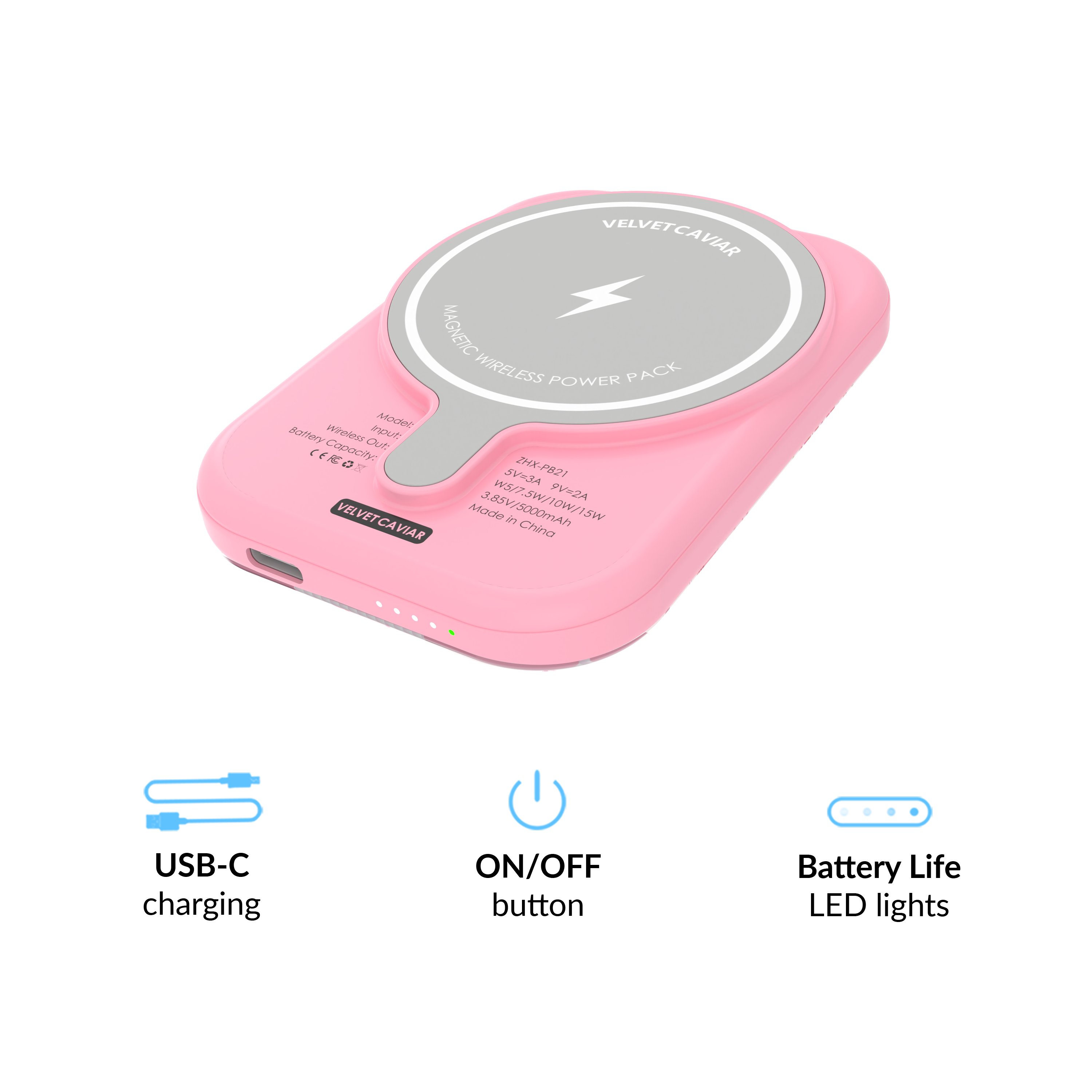 Wireless Phone Charger - Pink Vibe Checkered