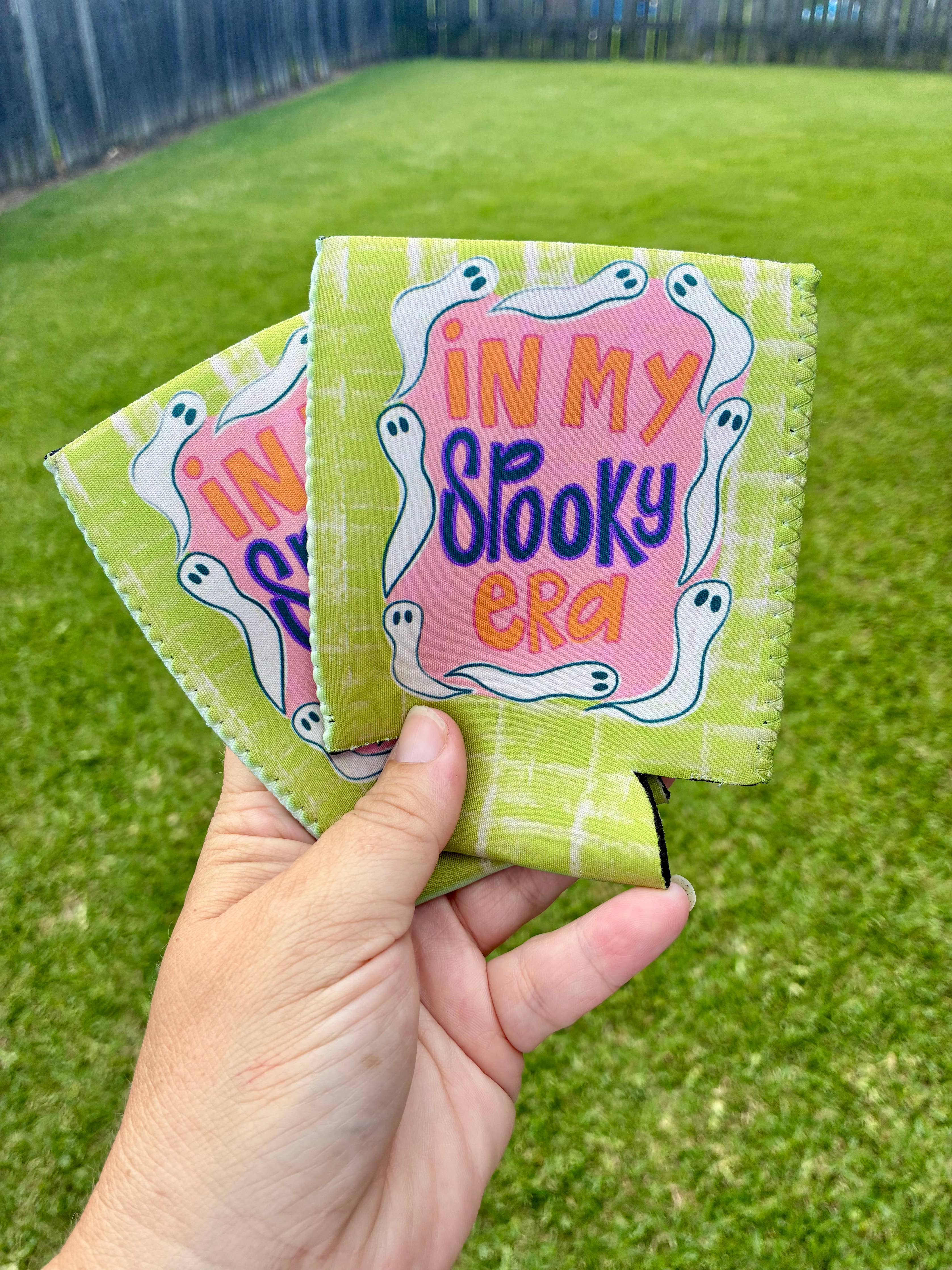 In my spooky era Halloween koozies