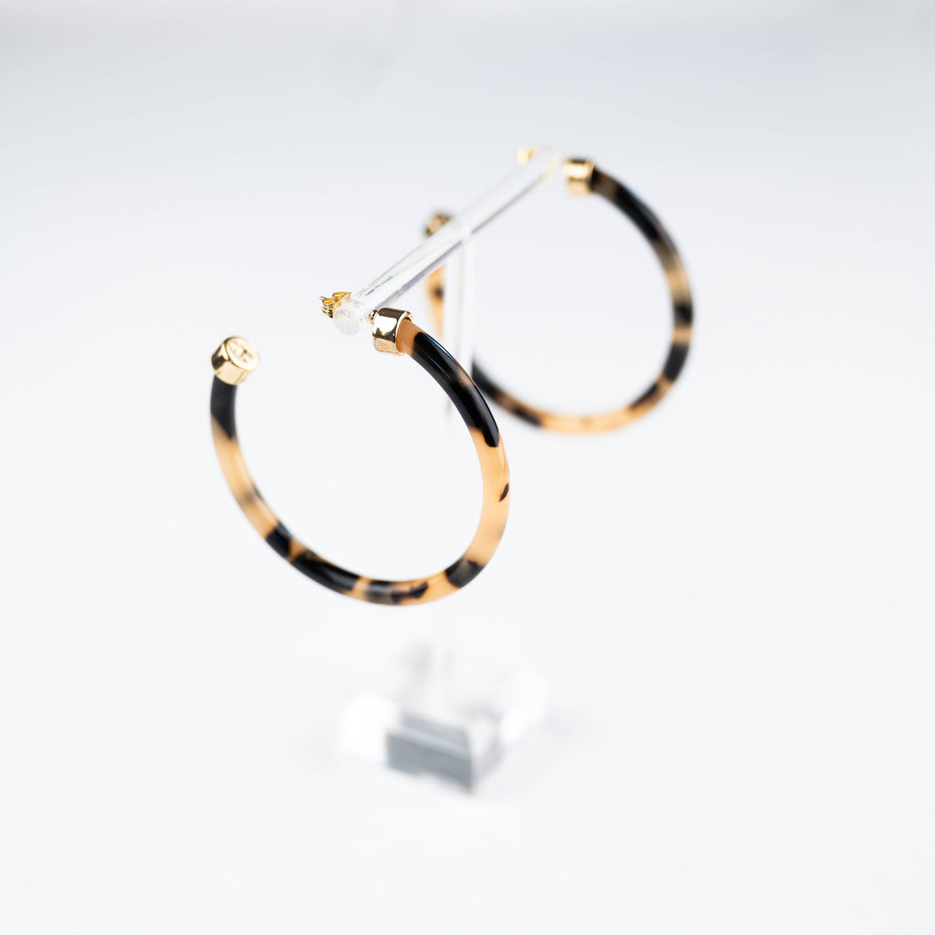 Tortoise Shell Lightweight Acrylic Hoop Earrings