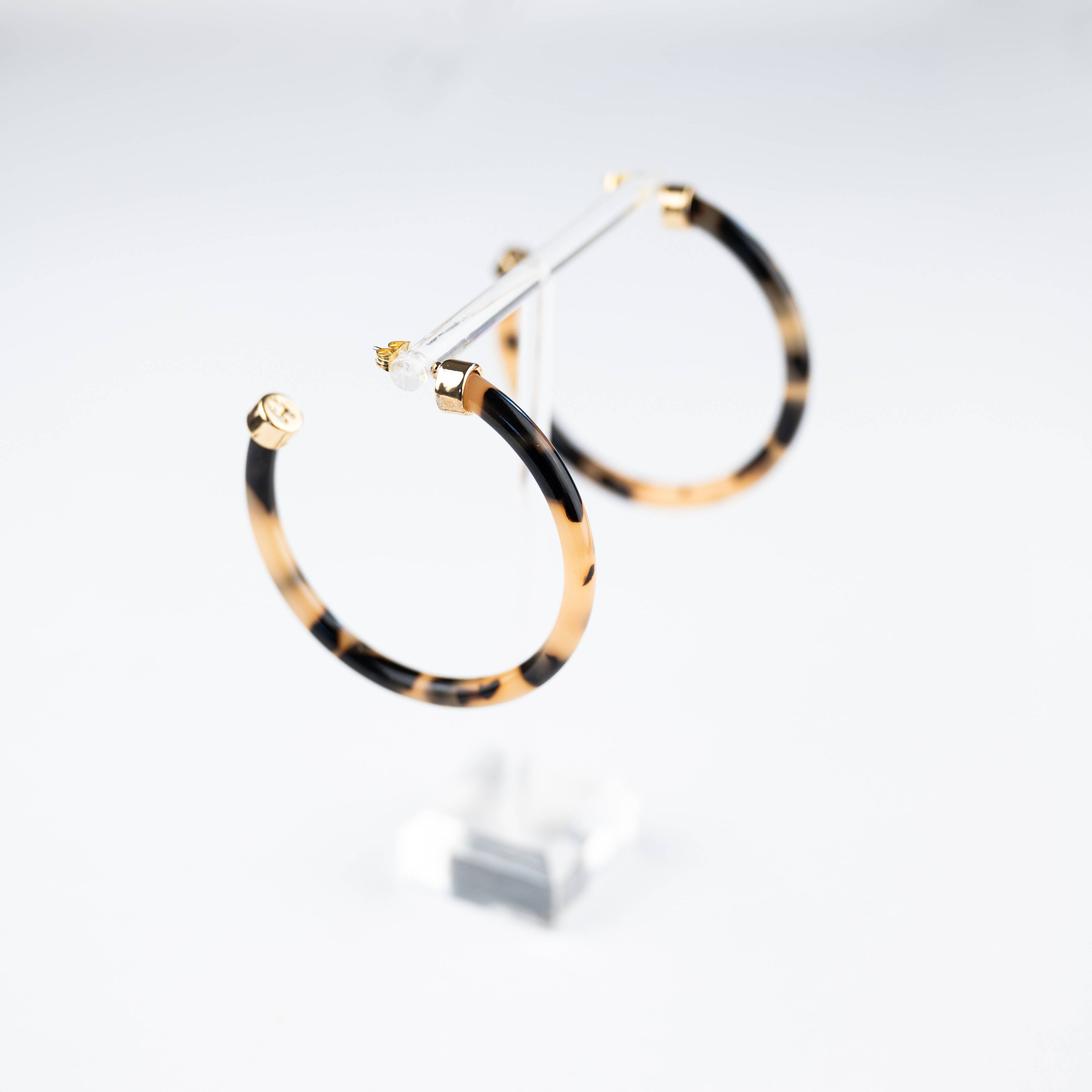 Tortoise Shell Lightweight Acrylic Hoop Earrings