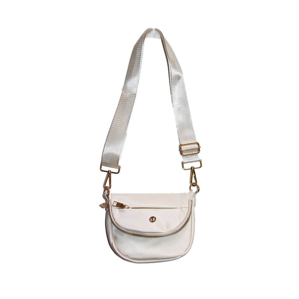 Angelina Nylon Crossbody Shoulder Belt Bag Cream SMALL