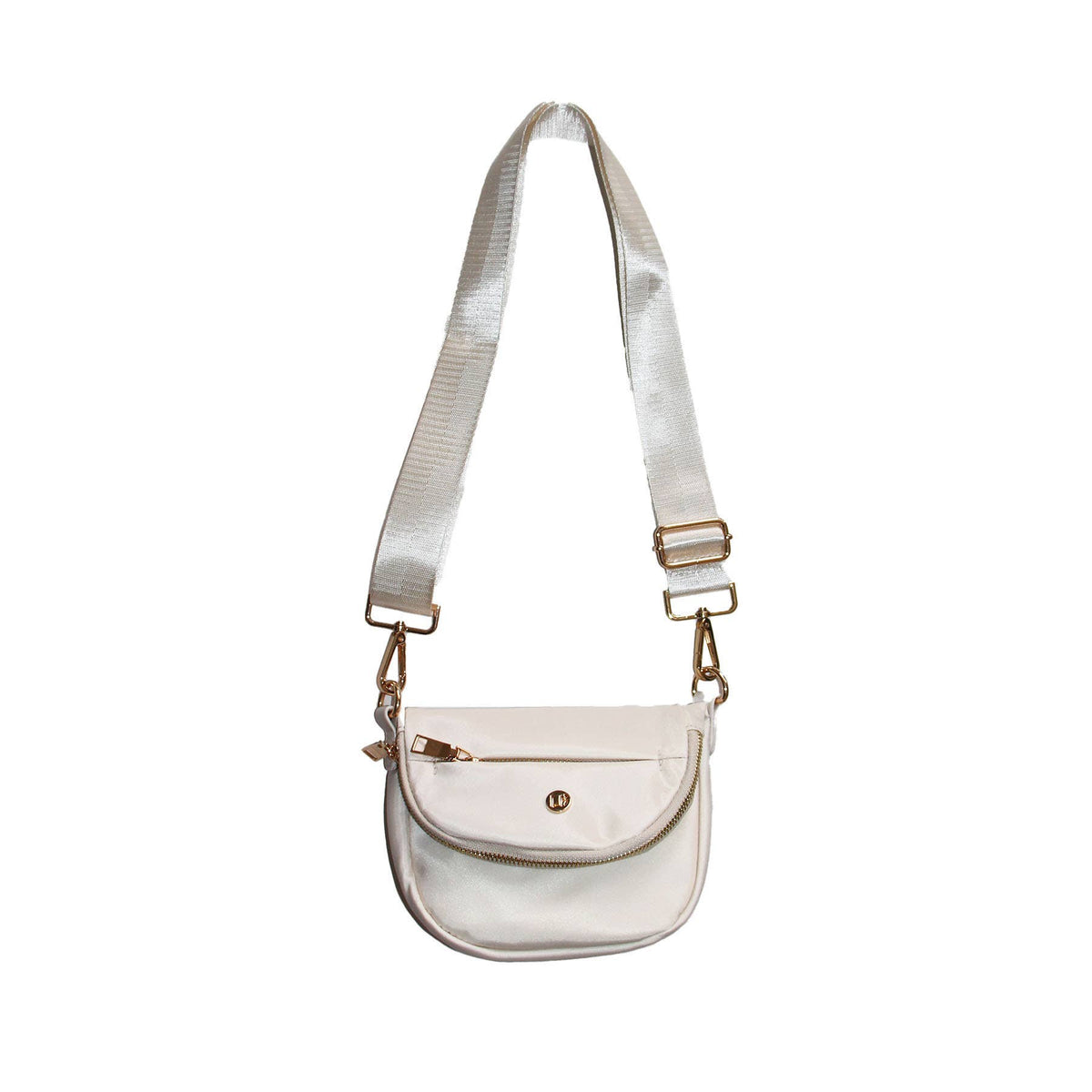 Angelina Nylon Crossbody Shoulder Belt Bag Cream SMALL