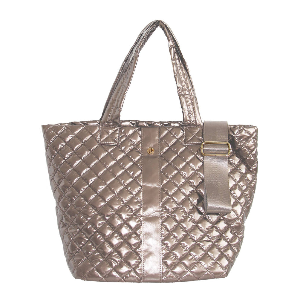 Diamond Tote Shoulder Bag Champagne Gold
