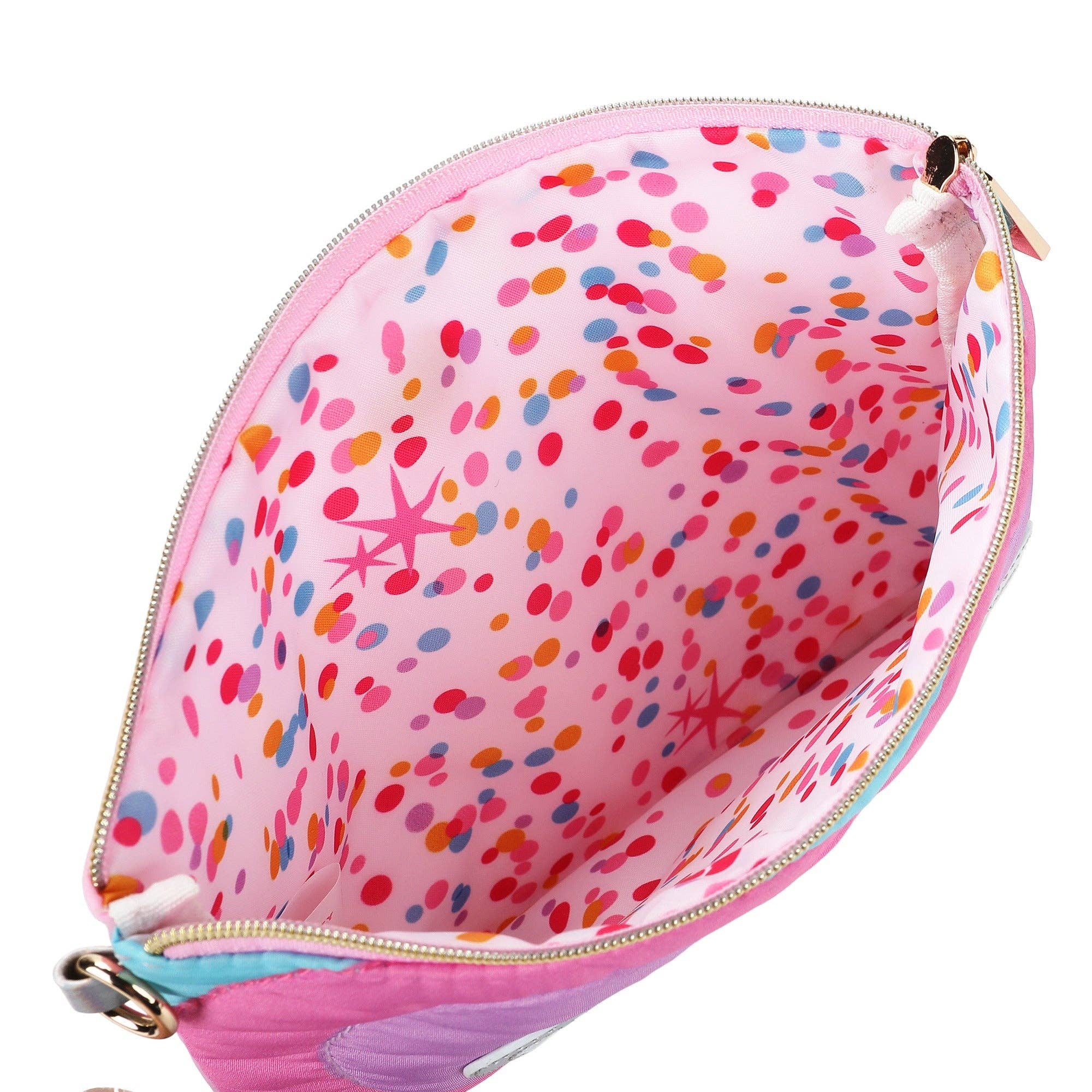 "Taylor" Quilted Hearts Confetti Pencil Pouch