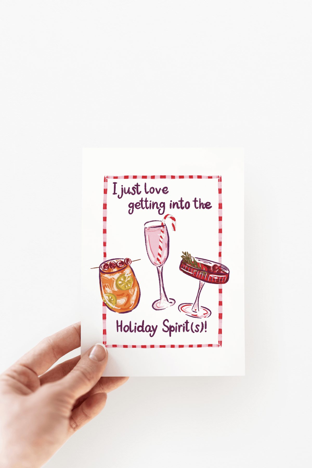 Get Into the Holiday Spirits Funny Christmas Greeting Card