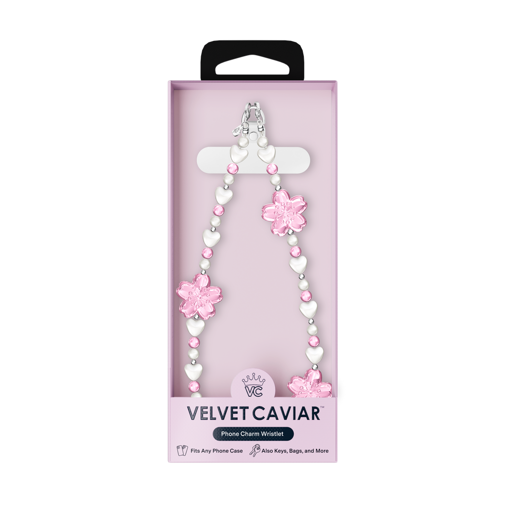 Phone Charm Wristlet- Cherry Blossom