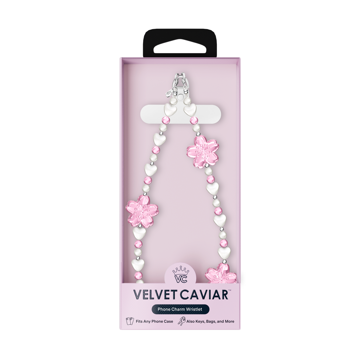 Phone Charm Wristlet- Cherry Blossom