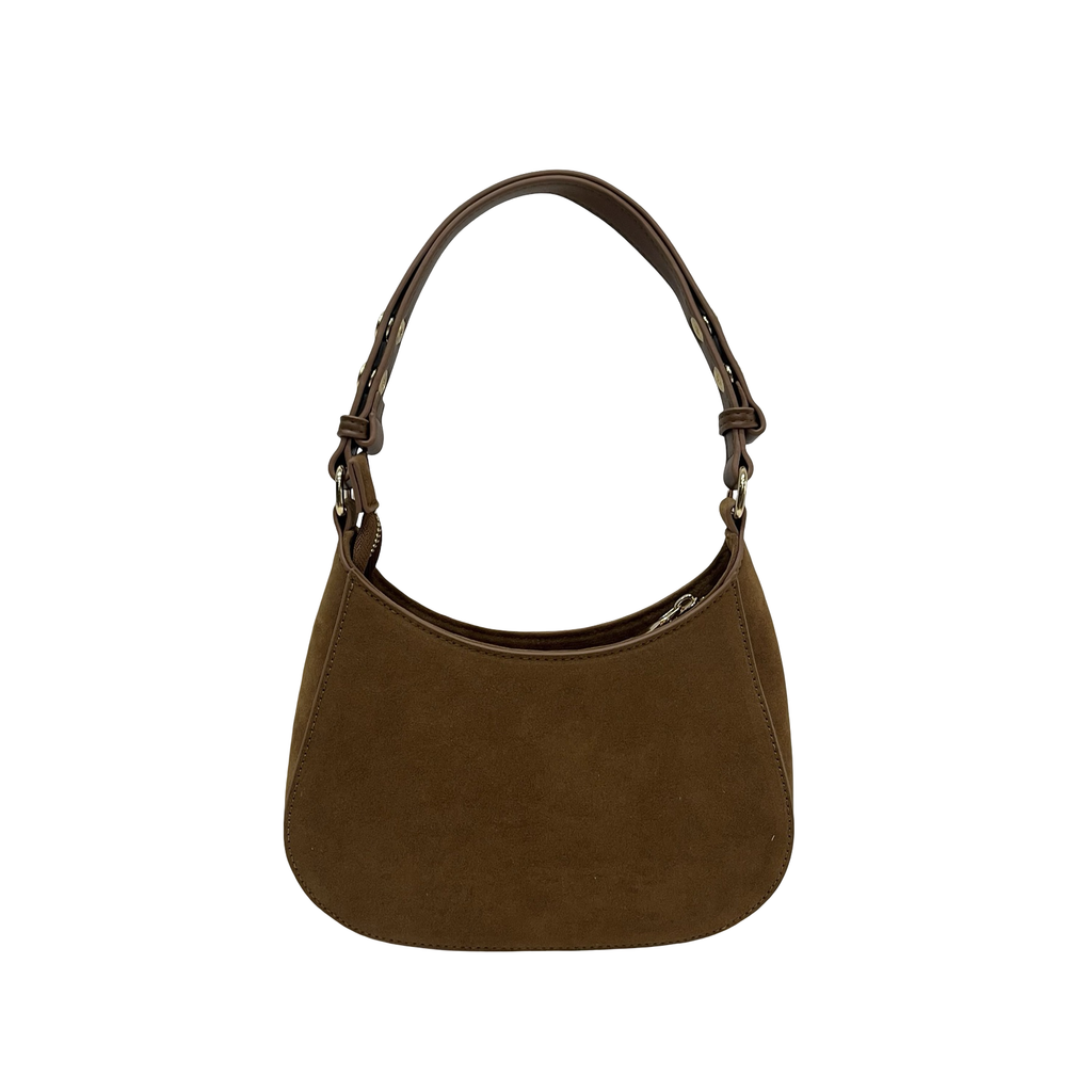 Suede shoulder Bag Chestnut Brown