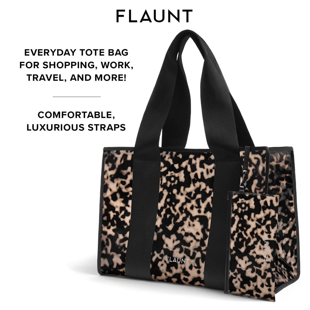 Blonde Tortoise Everyday Tote Bag with Pouch