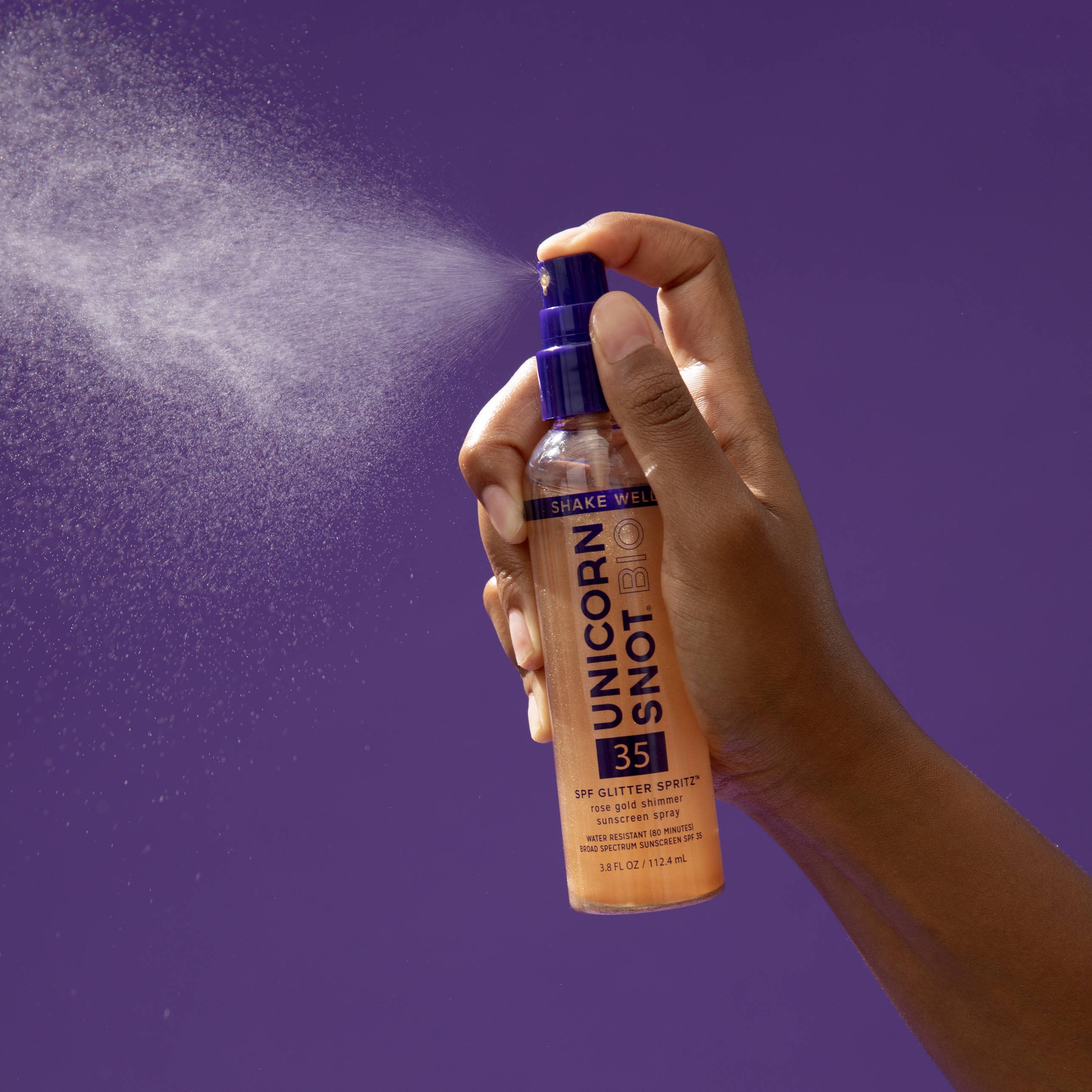 SPF 35 Glitter Spritz | Sunscreen Spray | Rose Gold Shimmer
