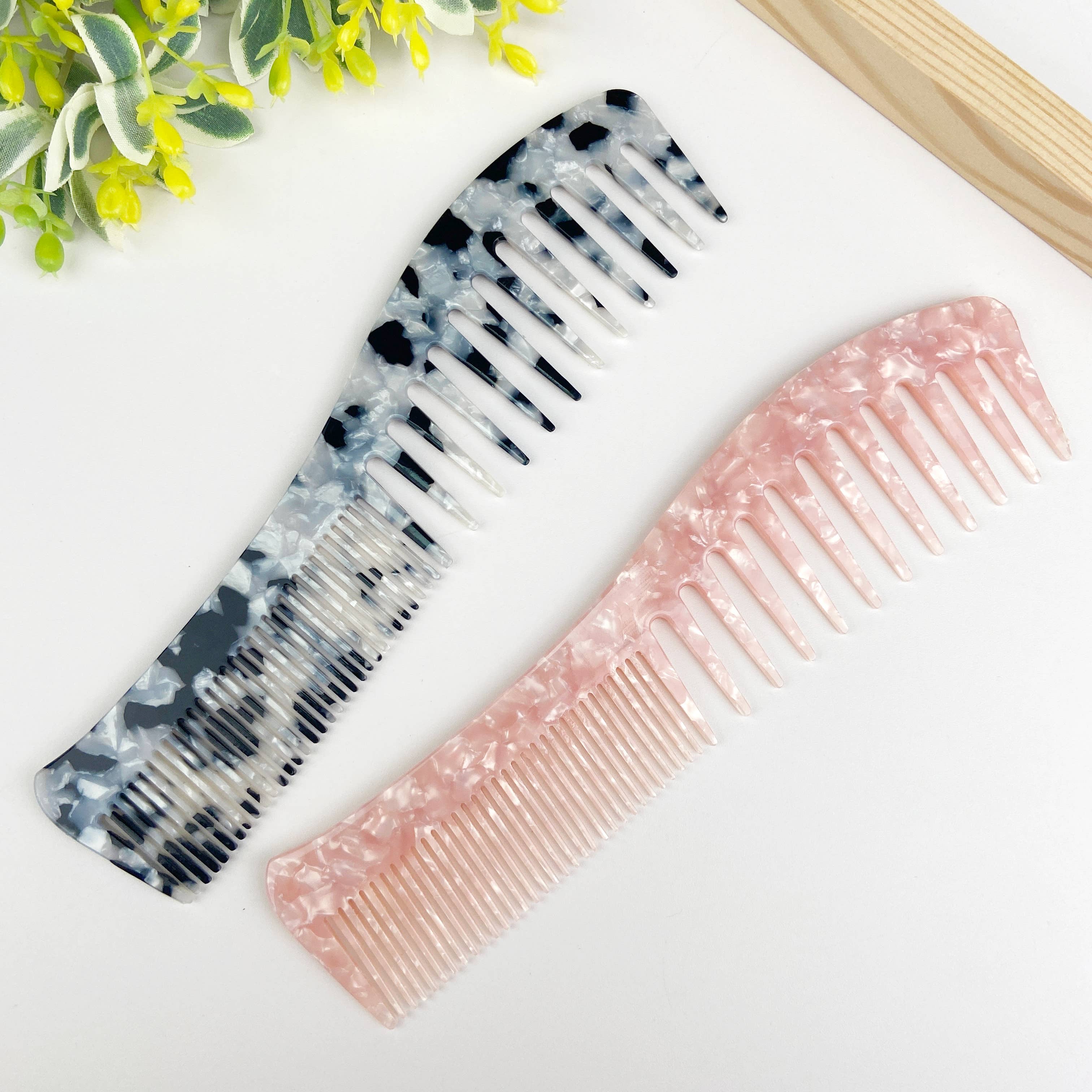Acetate thickened dual-purpose comb hairdressing comb