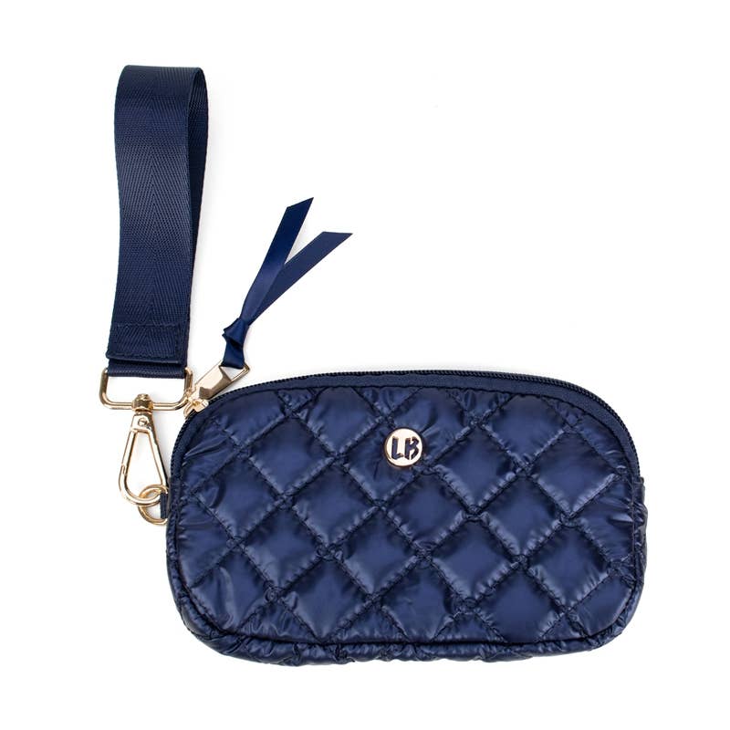 Keychain Wristlet Wallet Large Sapphire Navy Blue