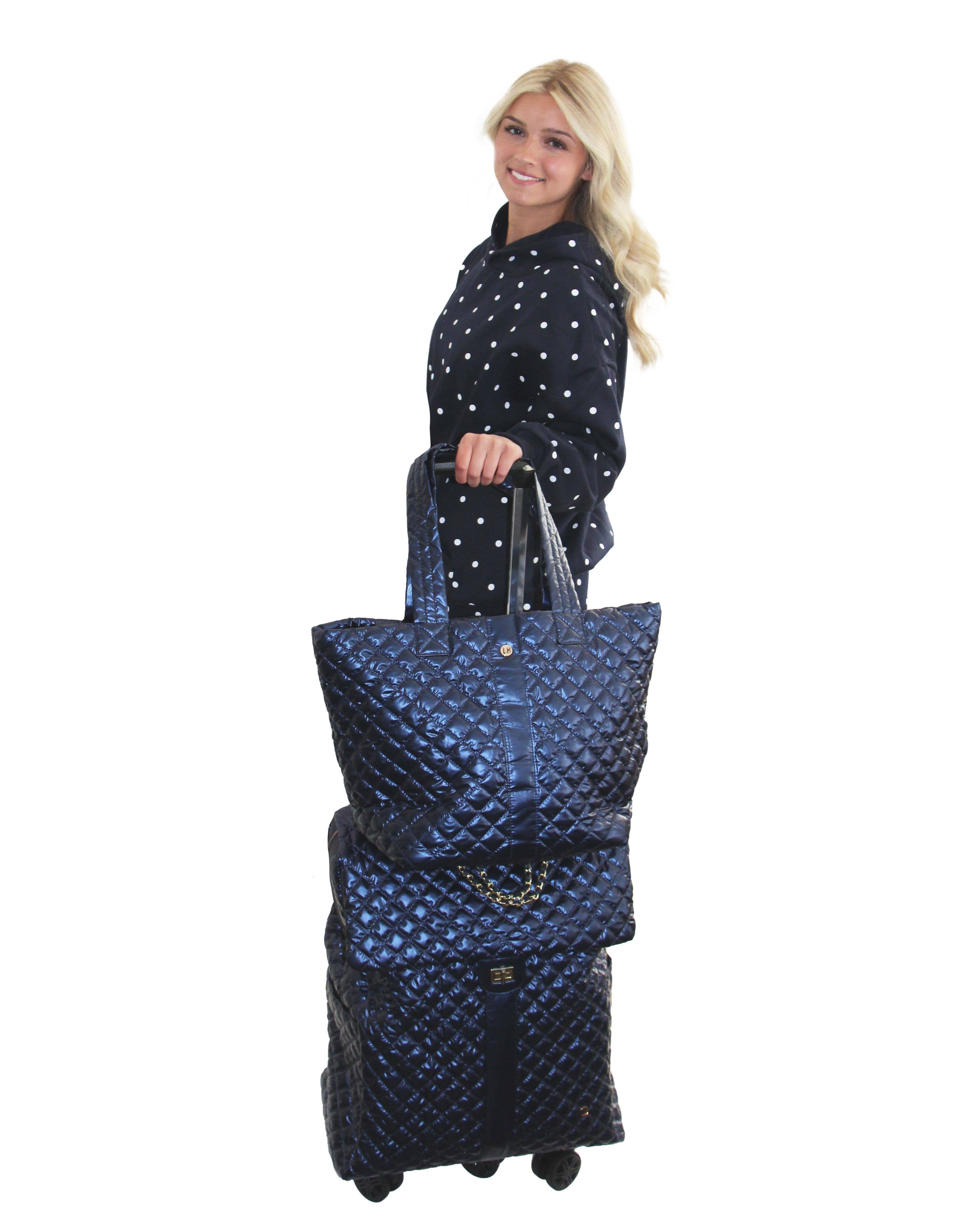 Diamond Tote Shoulder Bag Sapphire Navy