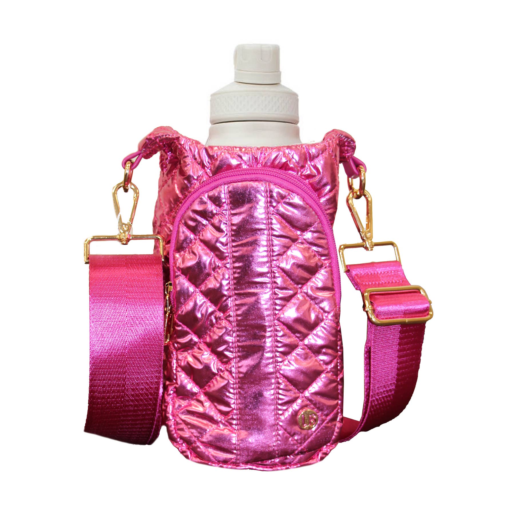 Drink Carrier Crossbody Bag Cup Holder Pink Fuchsia 