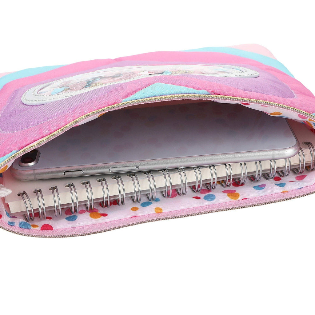 "Taylor" Quilted Hearts Confetti Pencil Pouch