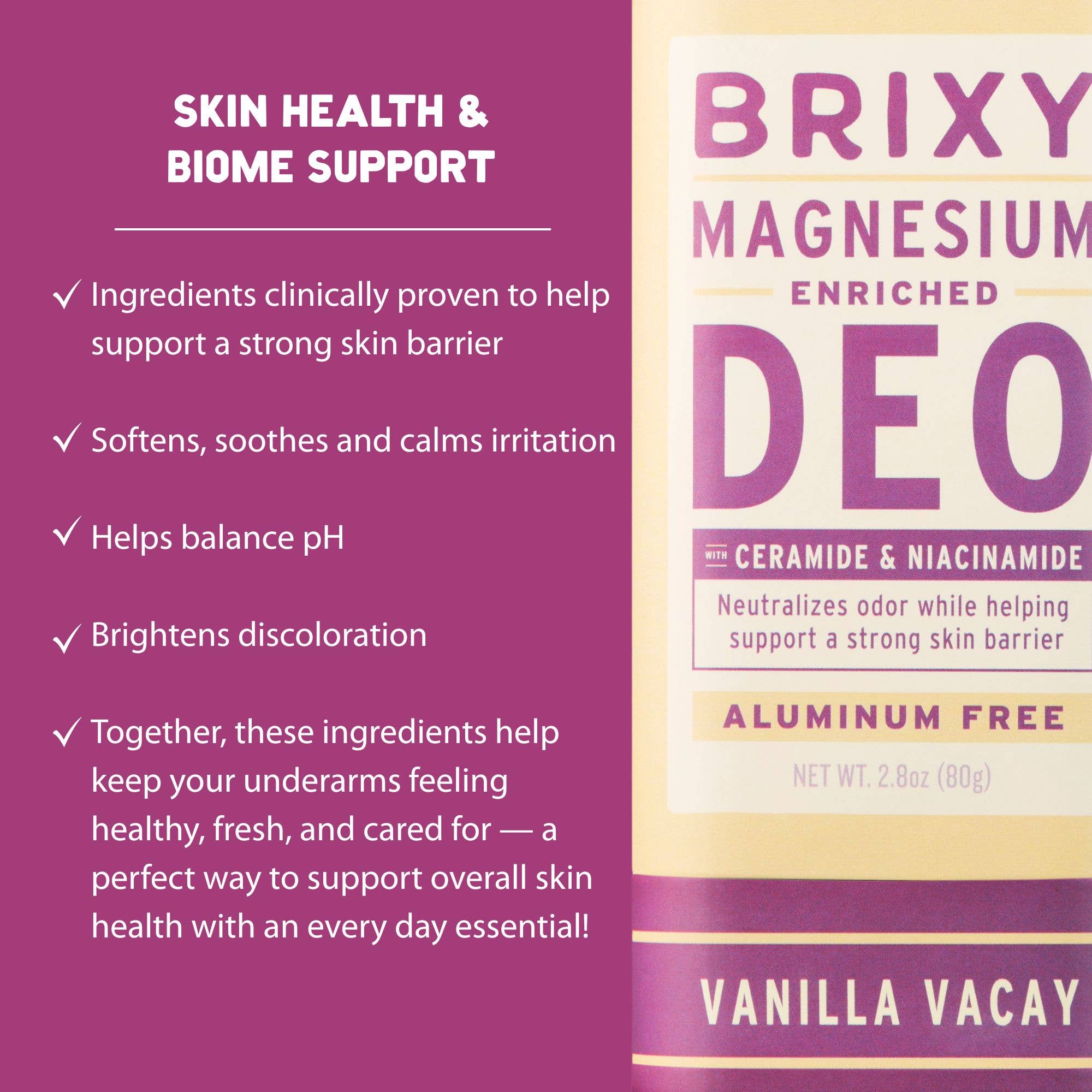 Magnesium Enriched Deodorant | Aluminum Free | Vanilla Vacay