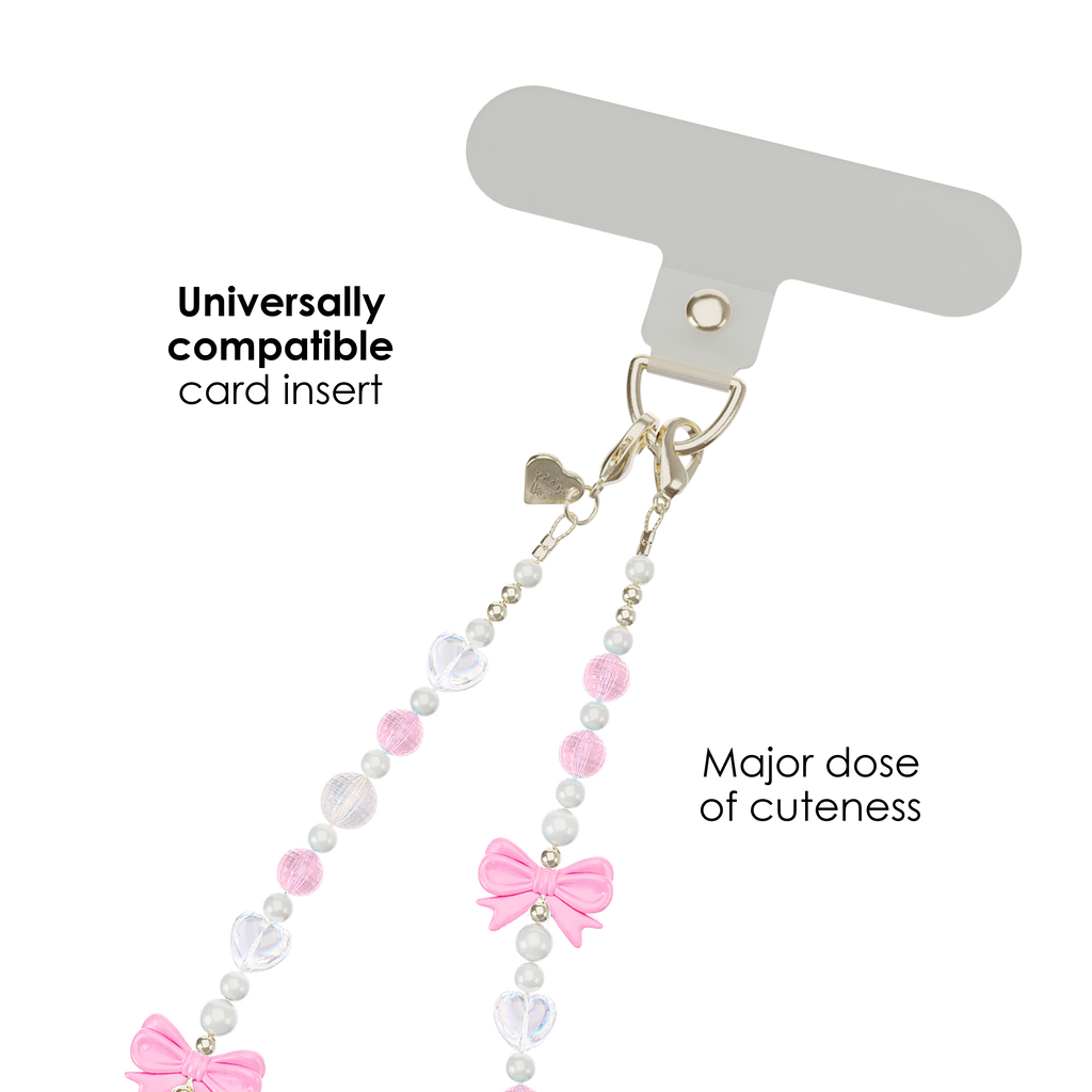 Phone Charm Wristlet - Pink Bow