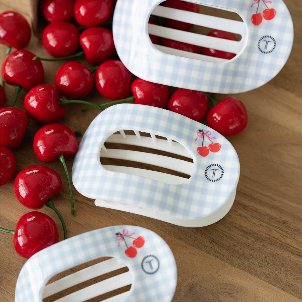 Flat Round Hair Clip | Small | Basket of Cherries