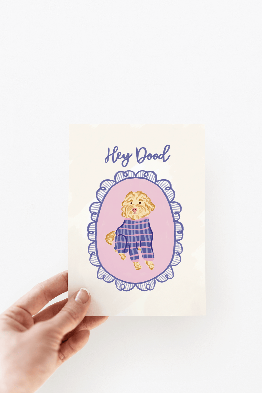 Hey Dood Doodle Dog Friendship Funny Greeting Card
