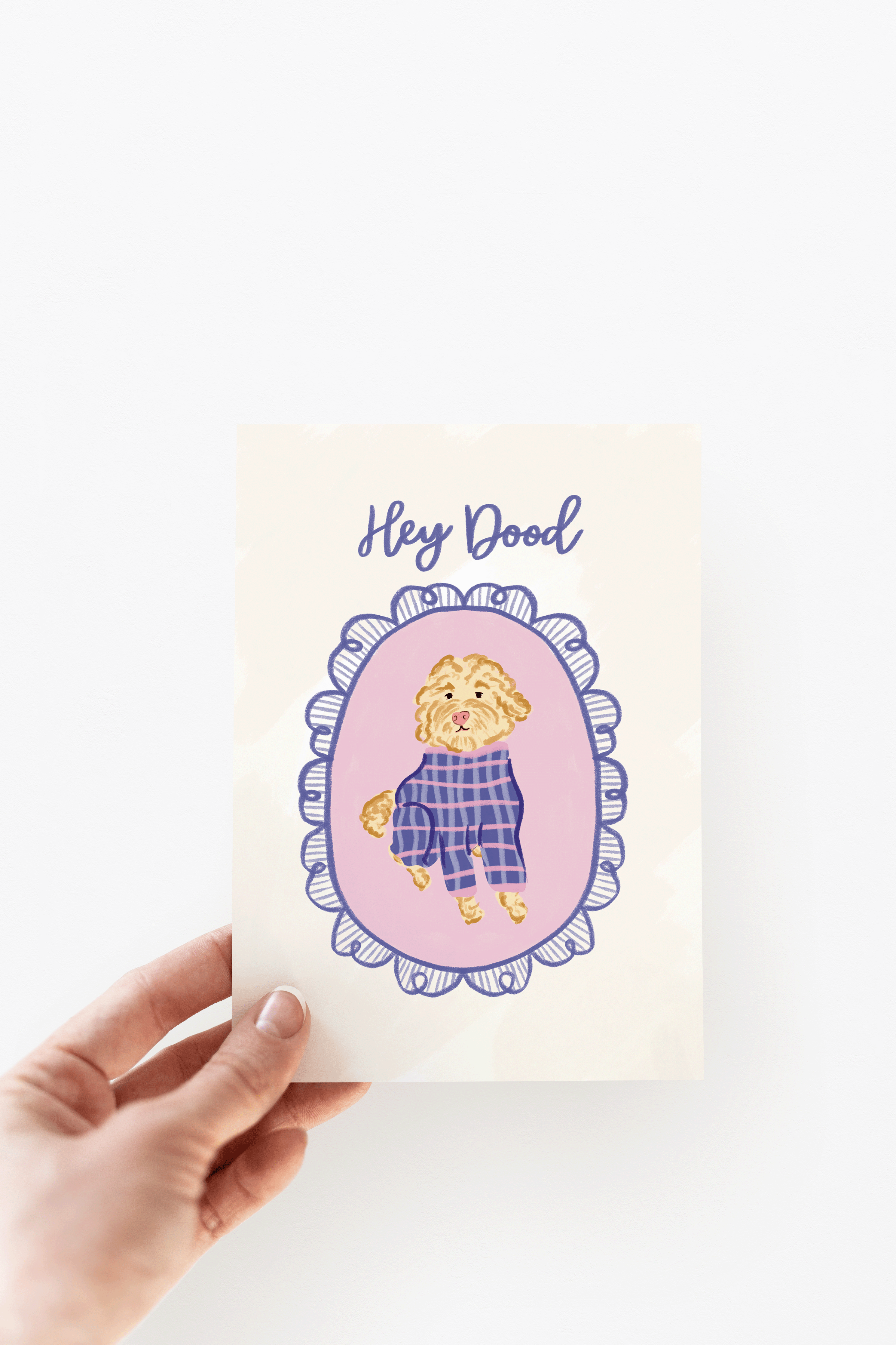 Hey Dood Doodle Dog Friendship Funny Greeting Card